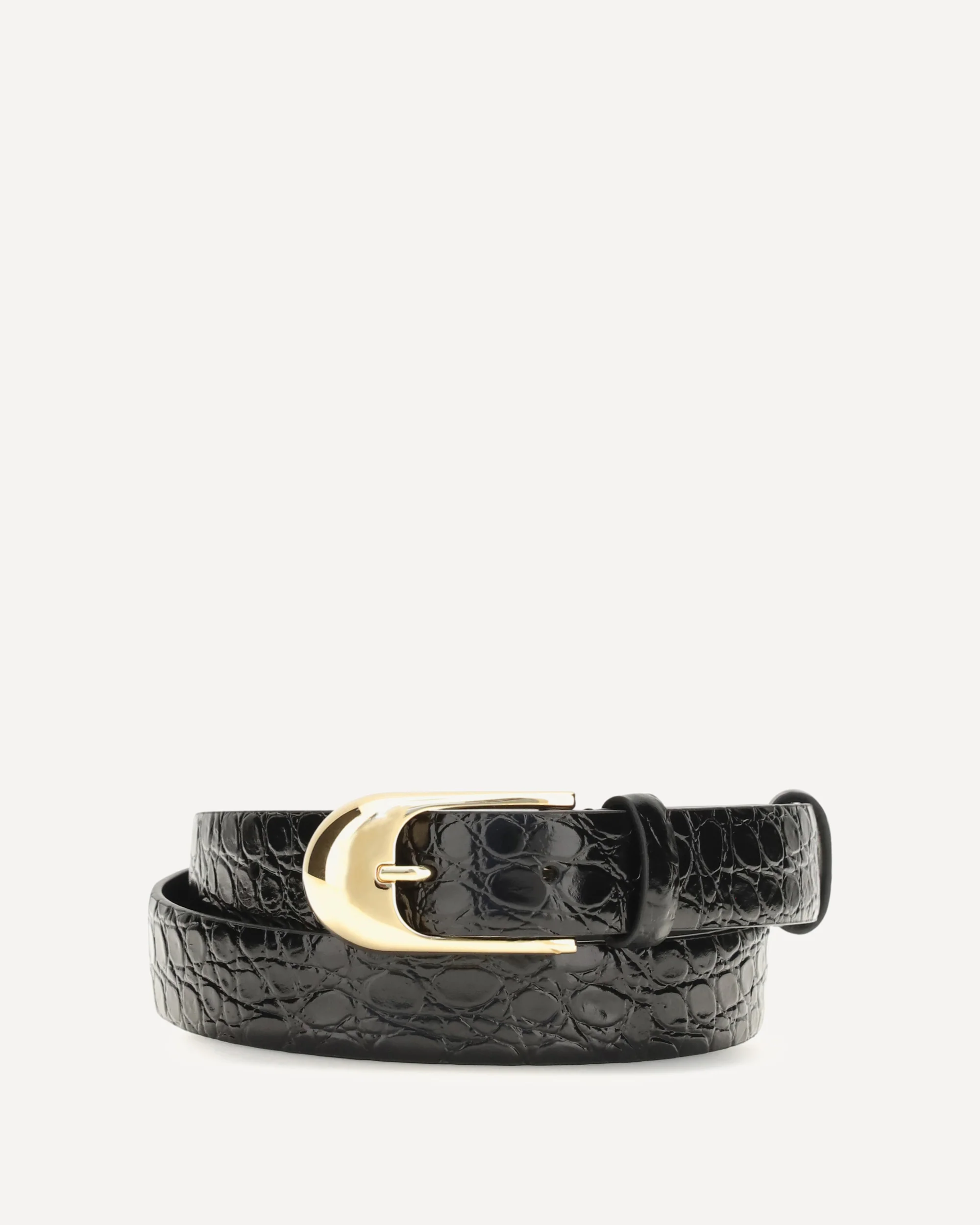 Dome leather Belt - BLACK | Cheap Luxury Handbags Store,