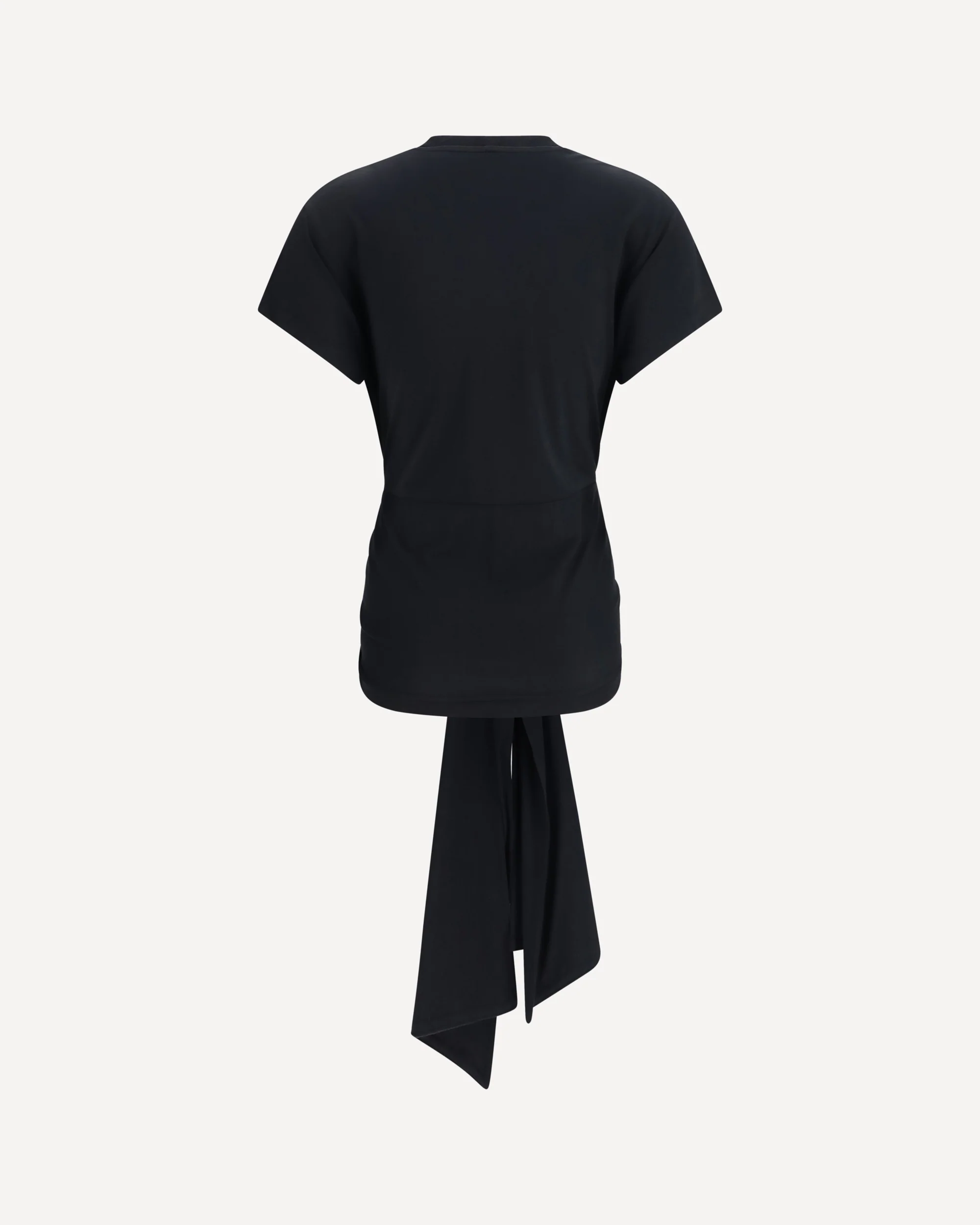 Draped-waist jersey T-shirt - BLACK | Cheap Luxury Handbags Store,