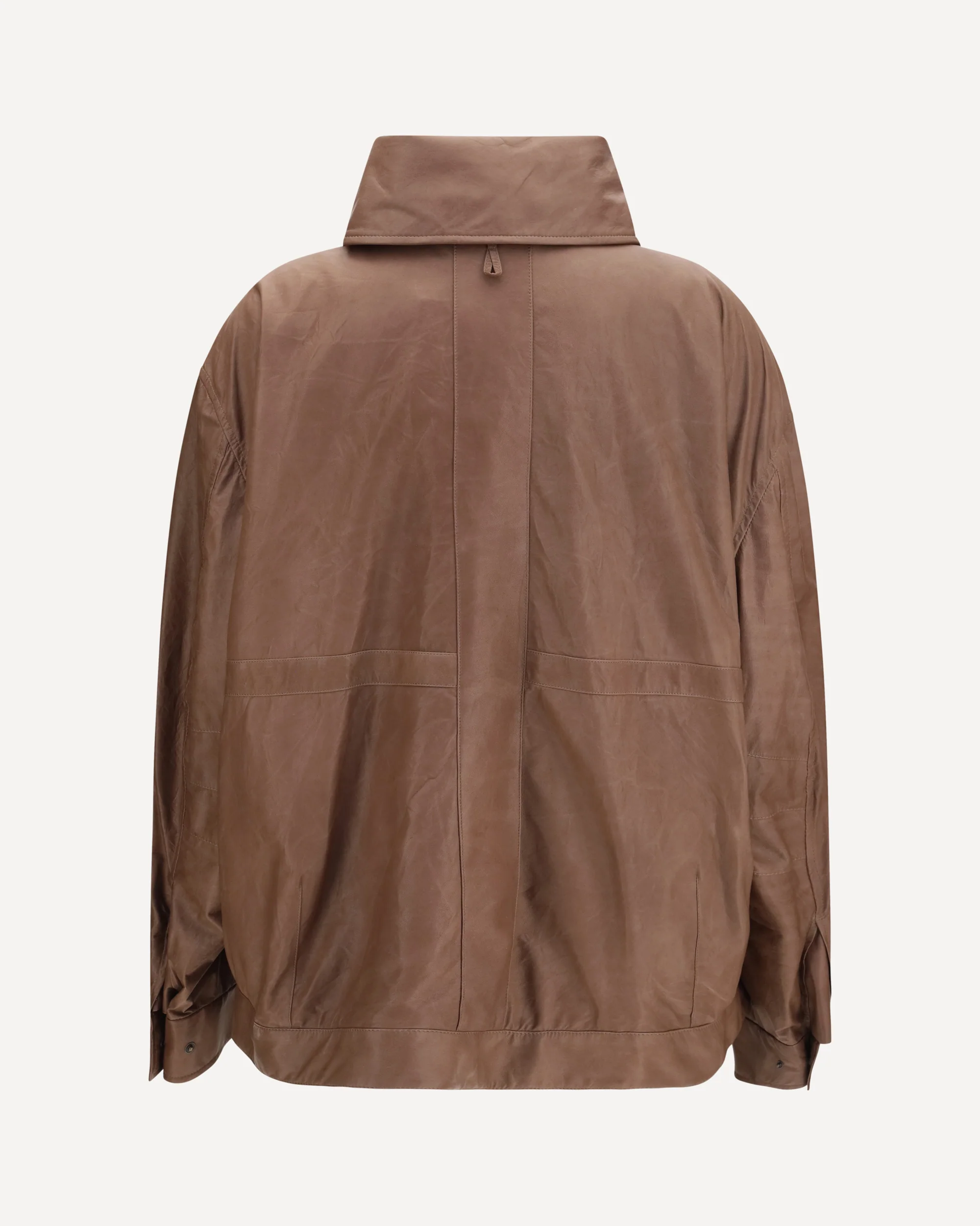 Isa Leather Jacket - BROWN | Cheap Luxury Handbags Store,