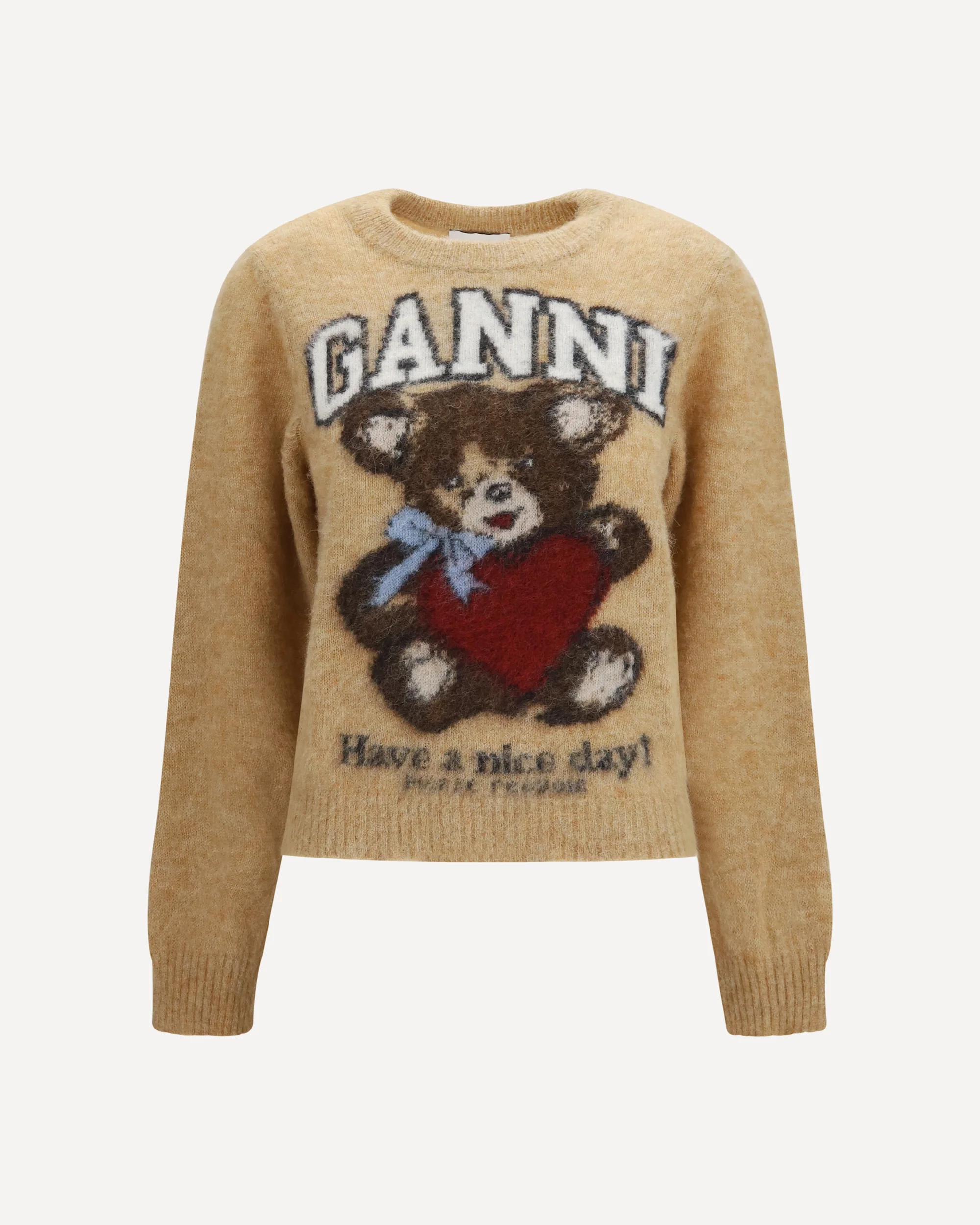 Alpaca graphic crewneck Sweater - BEIGE | Cheap Luxury Handbags Store,