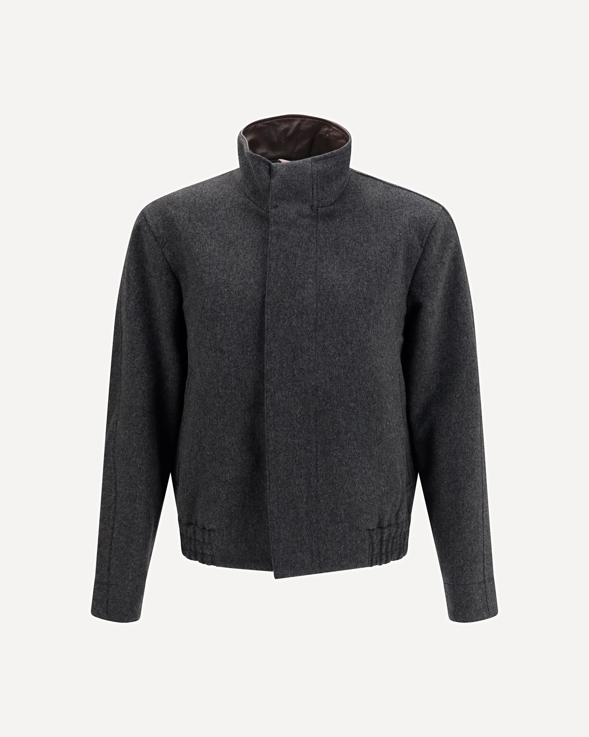 Wool Bomber Jacket - GREY | Cheap Luxury Handbags Store,