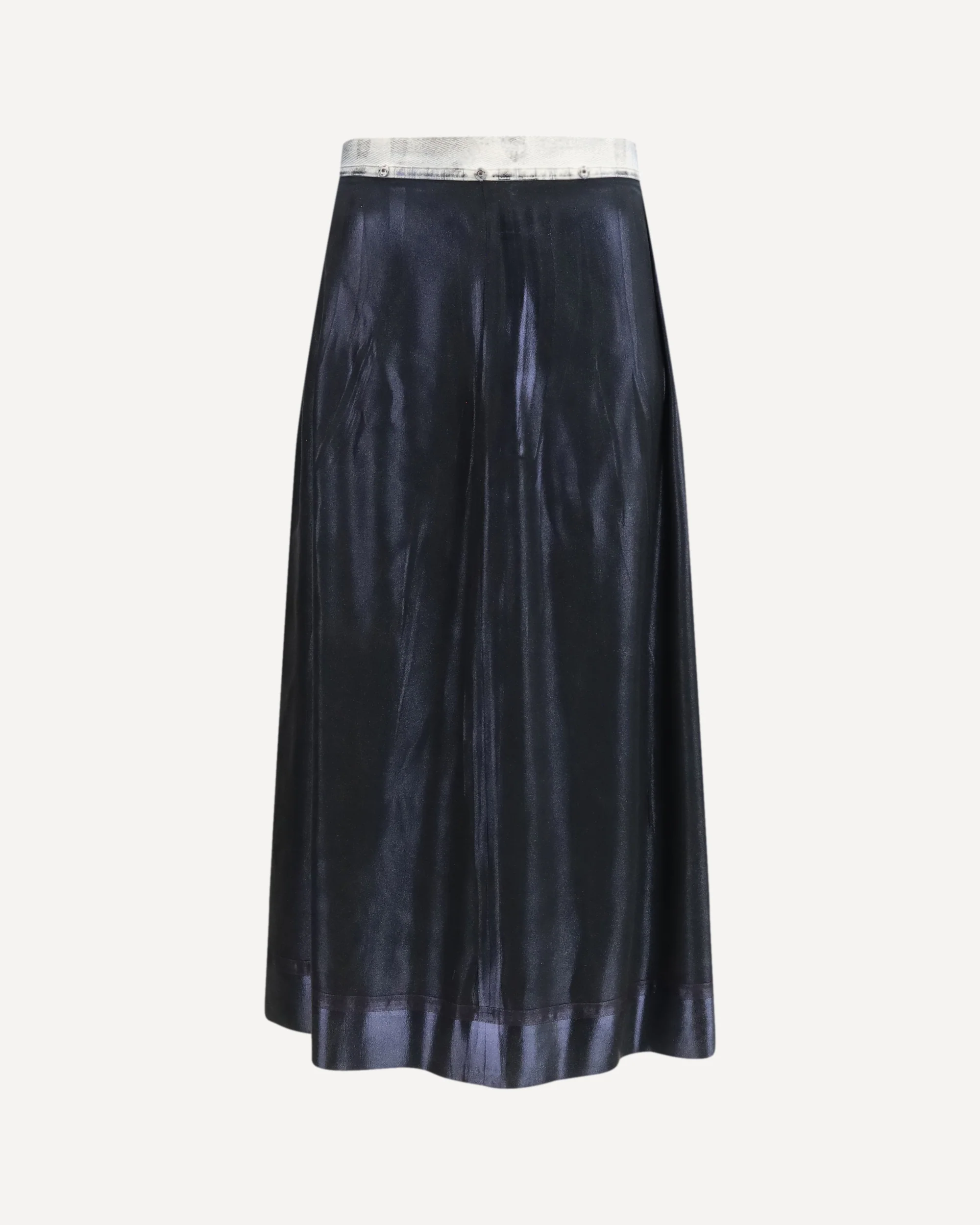 Foil-treated midi Skirt - BLUE | Cheap Luxury Handbags Store,
