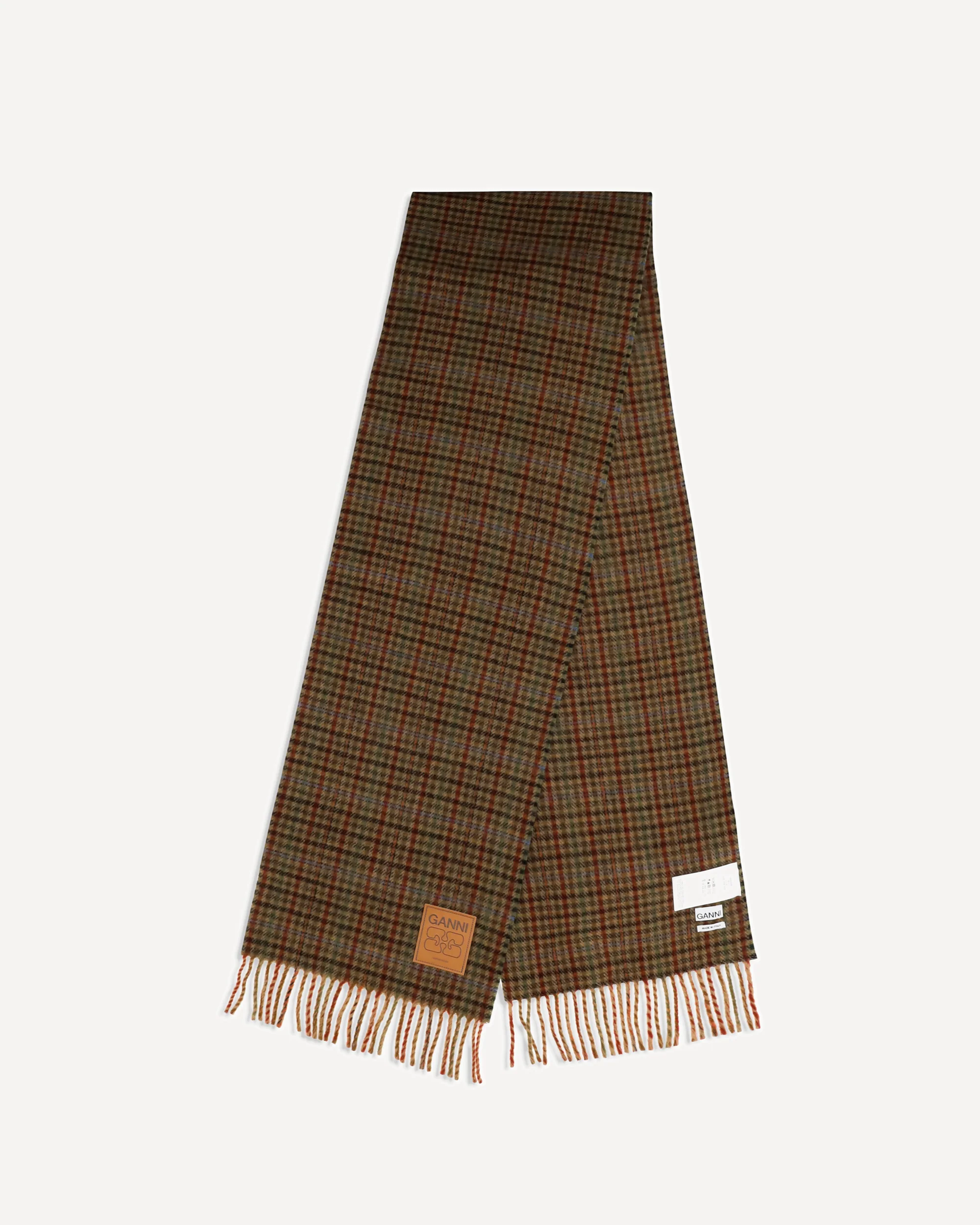 Small check wool Scarf - BROWN | Cheap Luxury Handbags Store,