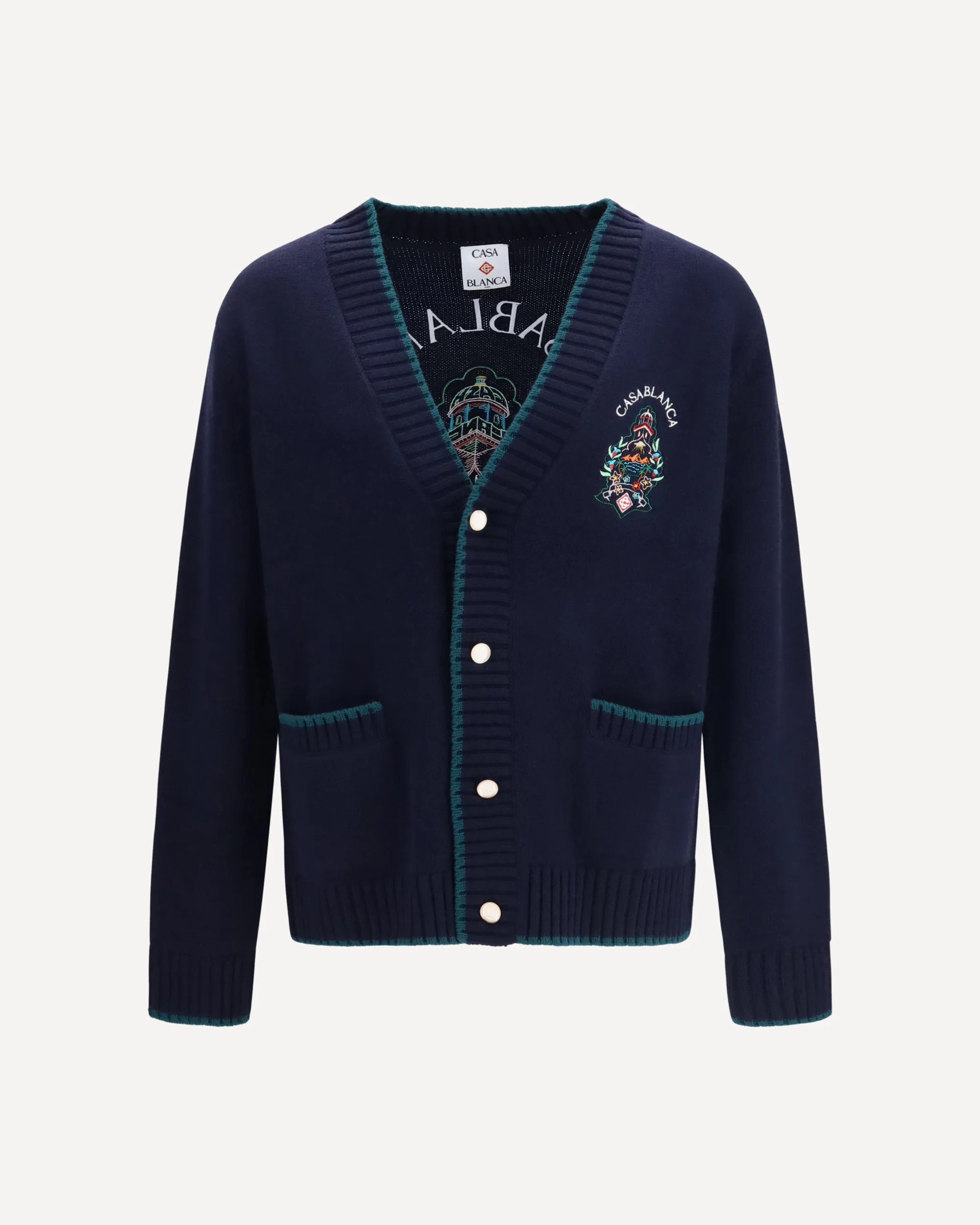 Hotel crest Cardigan - BLUE | Cheap Luxury Handbags Store,