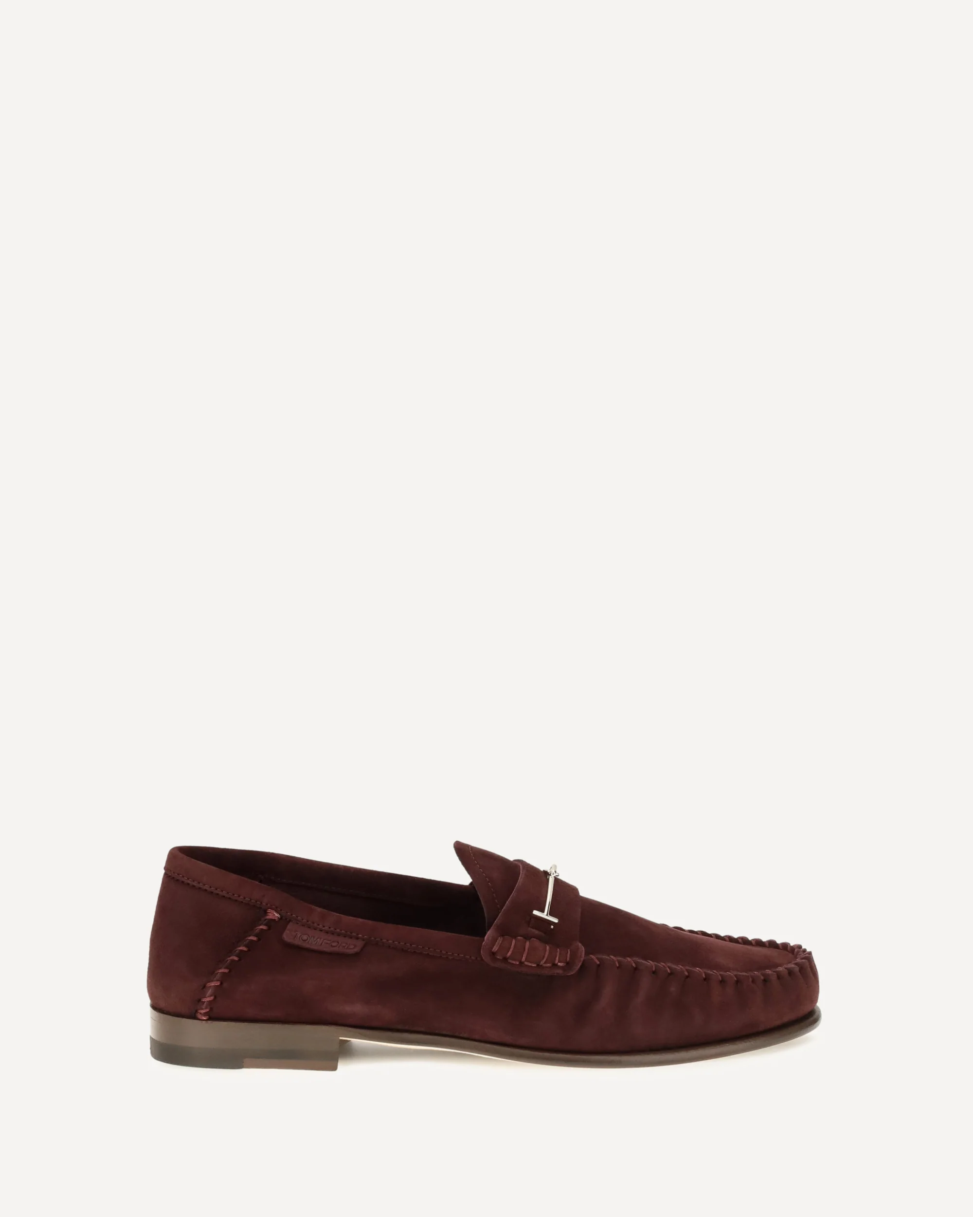 Suede leather T-strap Loafers - BORDEAUX | Cheap Luxury Handbags Store,