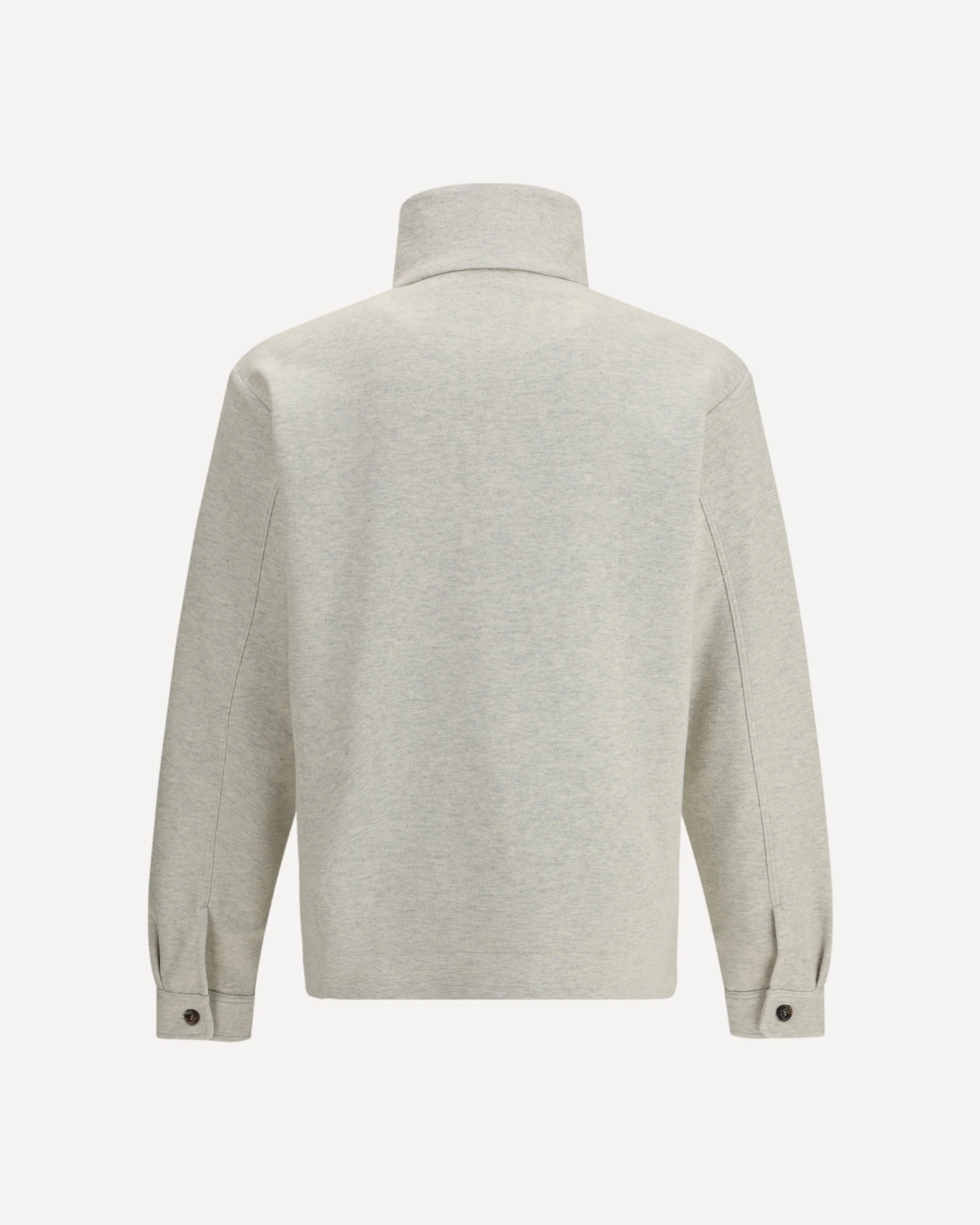 Cotton Sweatshirt with a partial front button closure - BEIGE | Cheap Luxury Handbags Store,