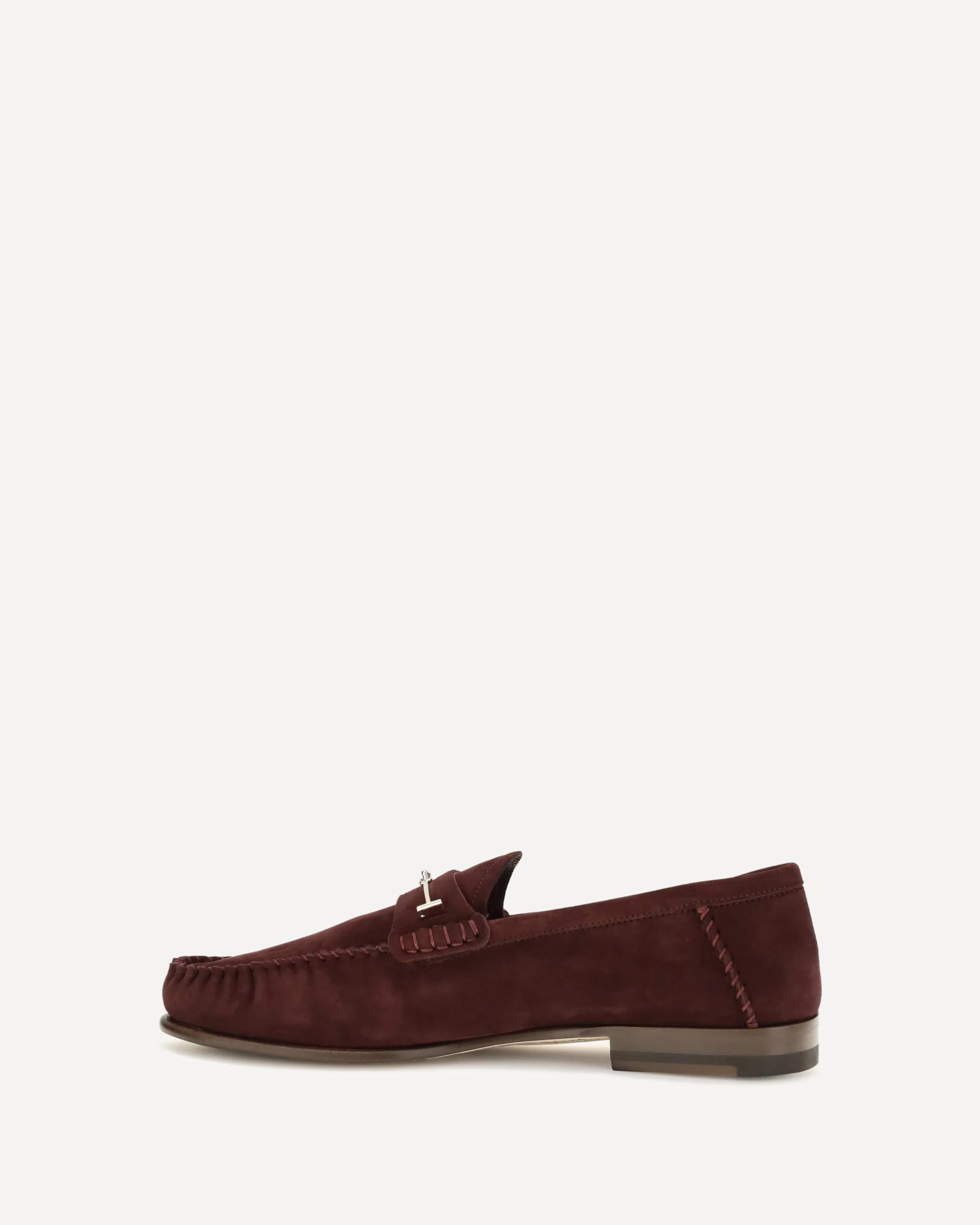 Suede leather T-strap Loafers - BORDEAUX | Cheap Luxury Handbags Store,