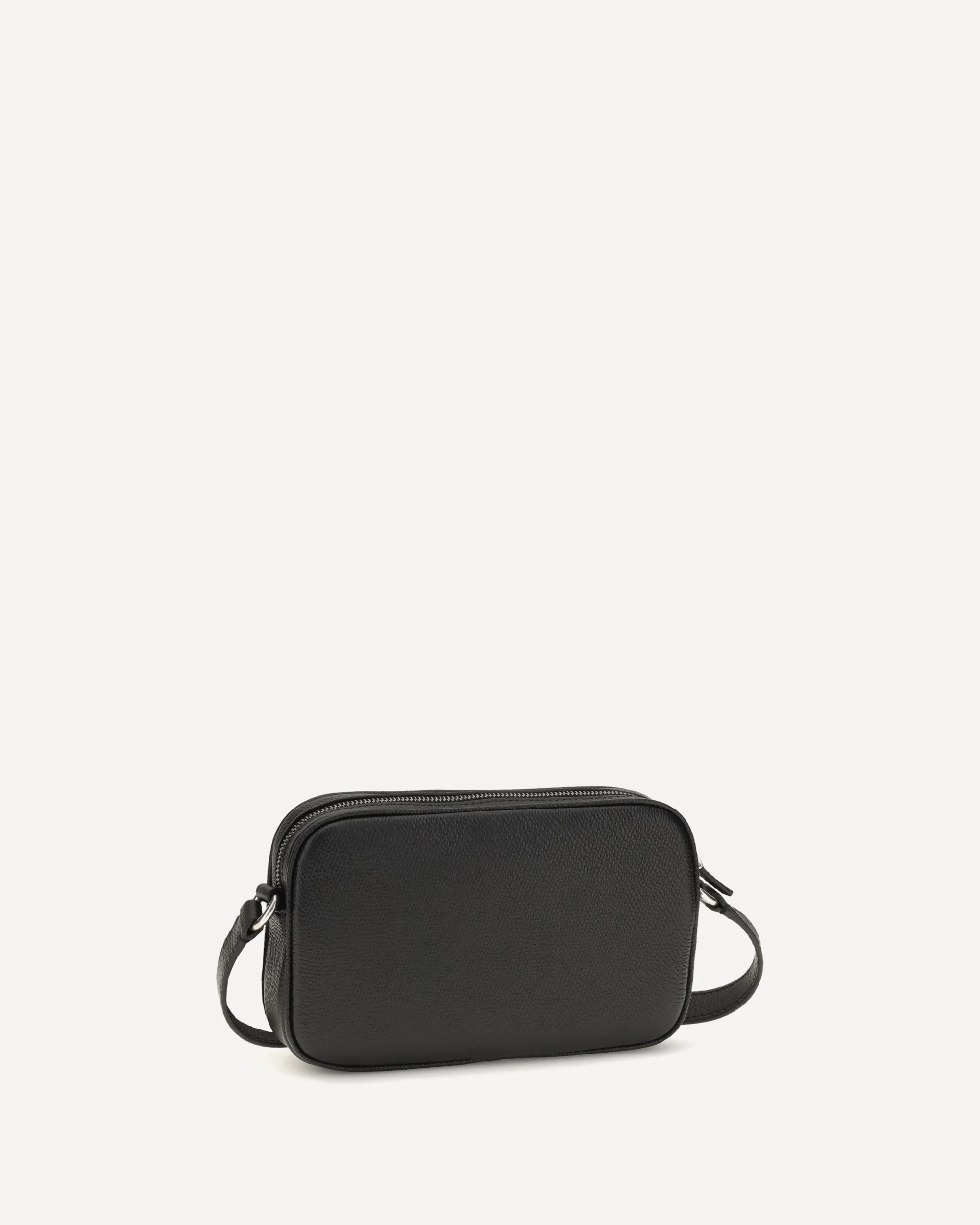 Grained leather Crossbody Bag with zip - BLACK | Cheap Luxury Handbags Store,