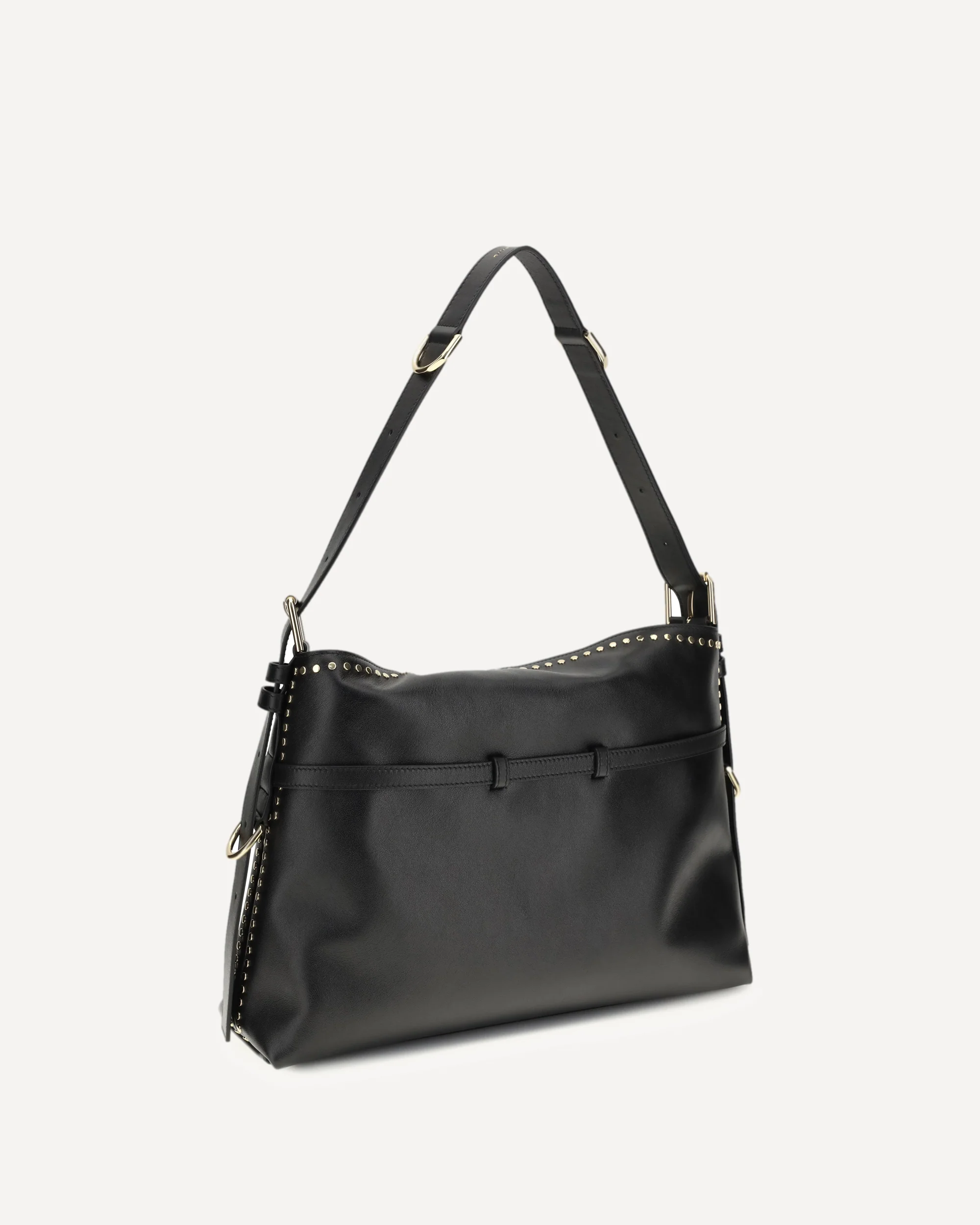 Large Voyou Shoulder Bag in shiny leather - BLACK | Cheap Luxury Handbags Store,