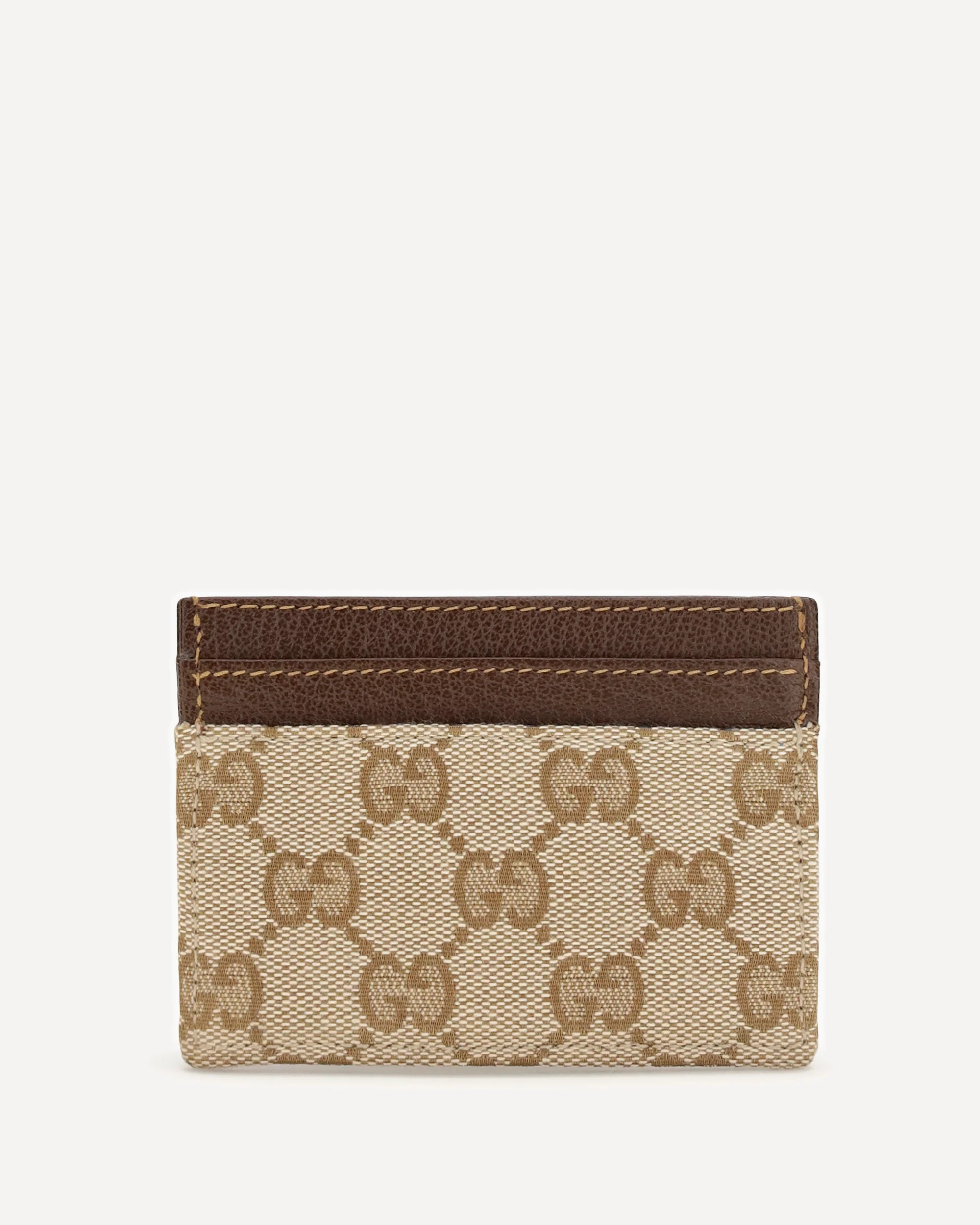 GG Monogram Card Holder with logo plaque - BEIGE | Cheap Luxury Handbags Store,