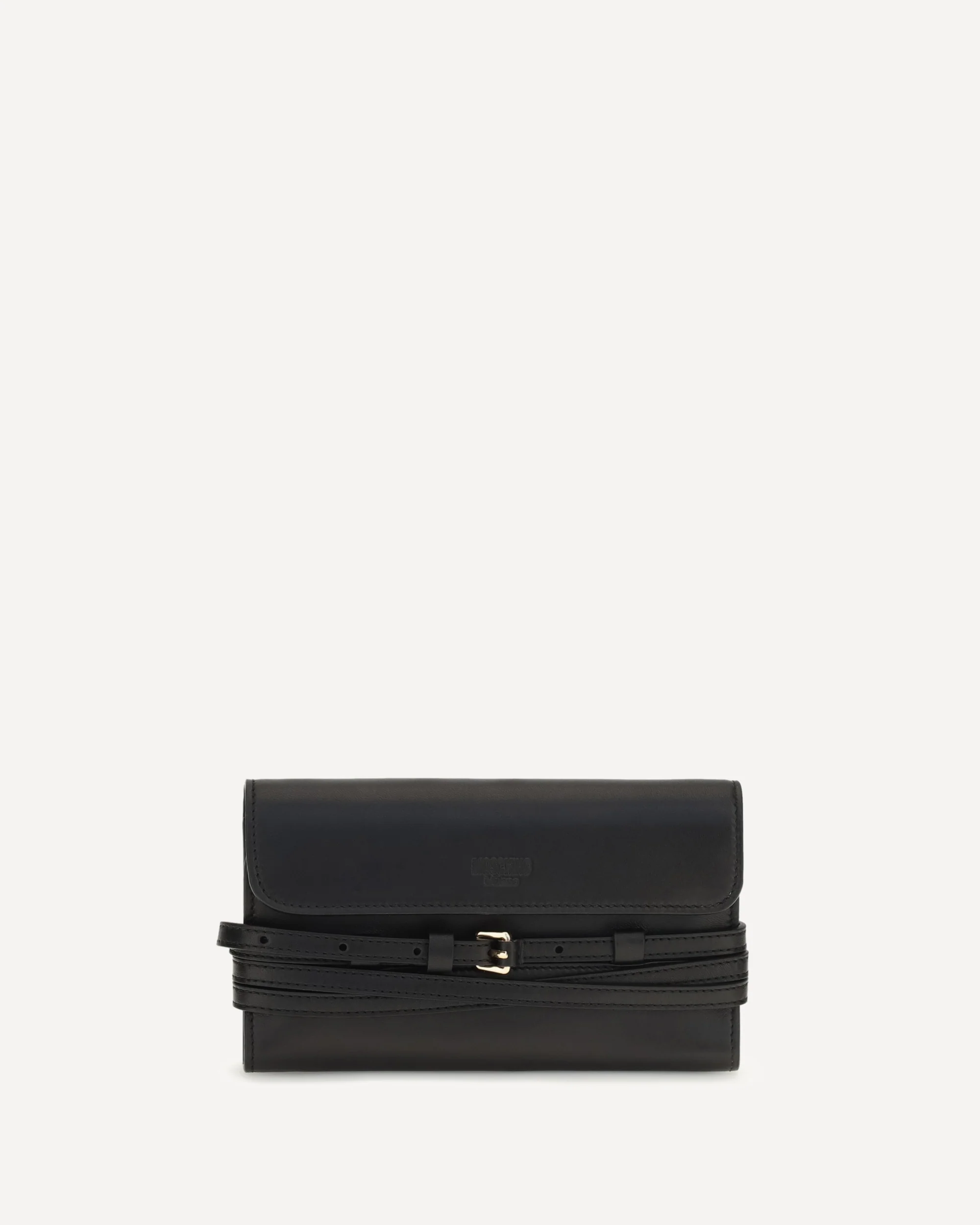 Leather Wallet with buckle detail - BLACK | Cheap Luxury Handbags Store,