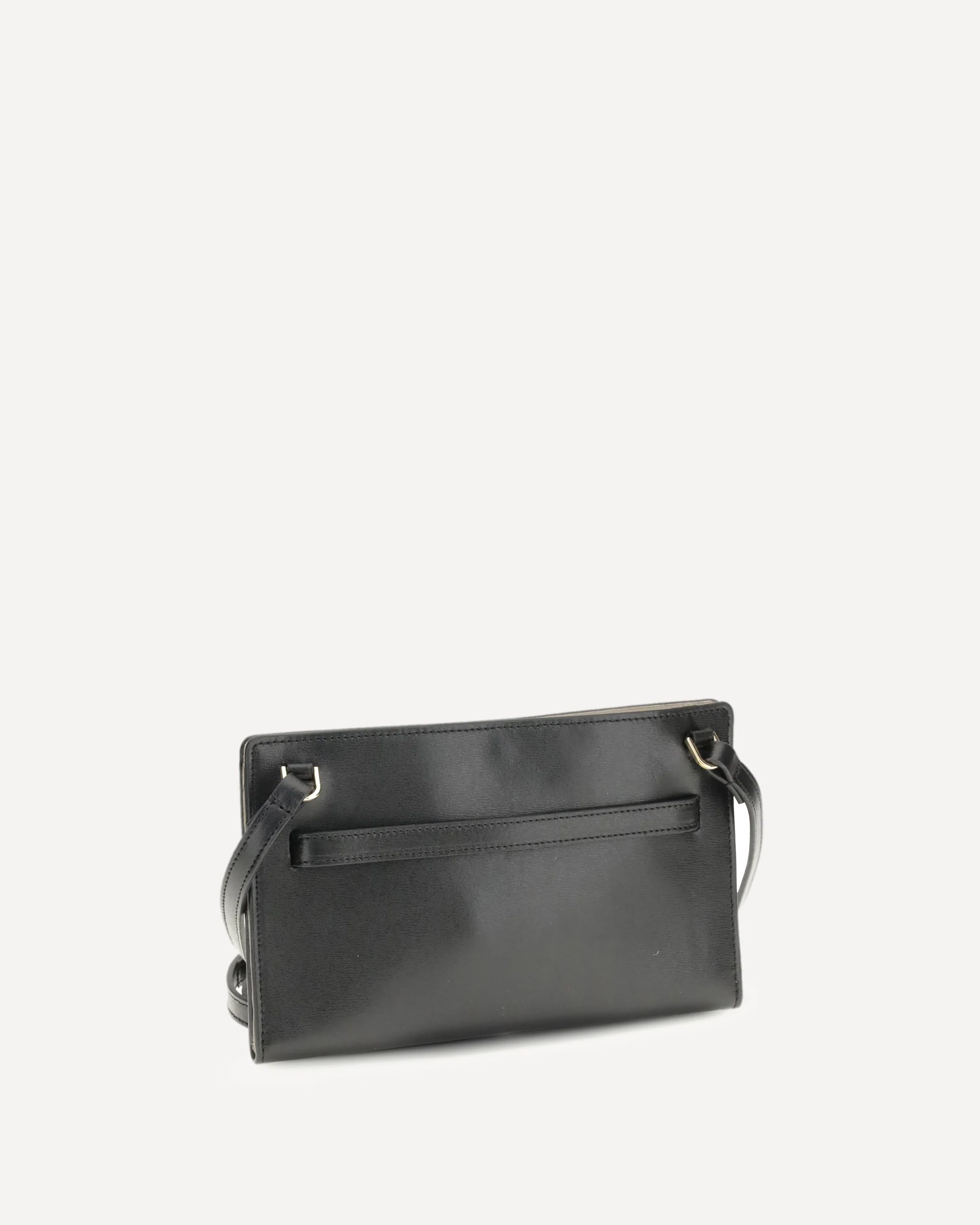 Belted leather crossbody Bag - BLACK | Cheap Luxury Handbags Store,