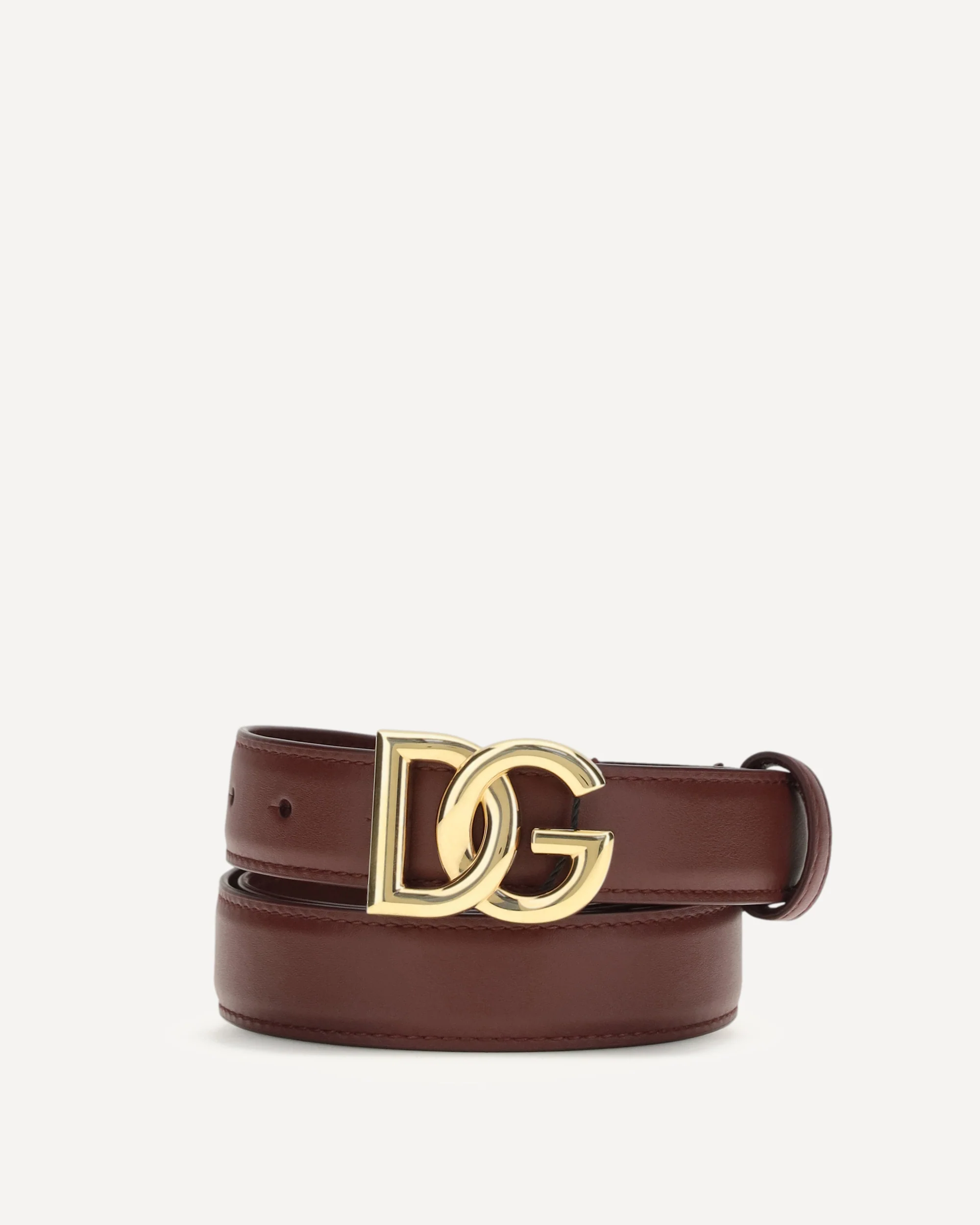 Calfskin Belt with DG logo - BORDEAUX | Cheap Luxury Handbags Store,