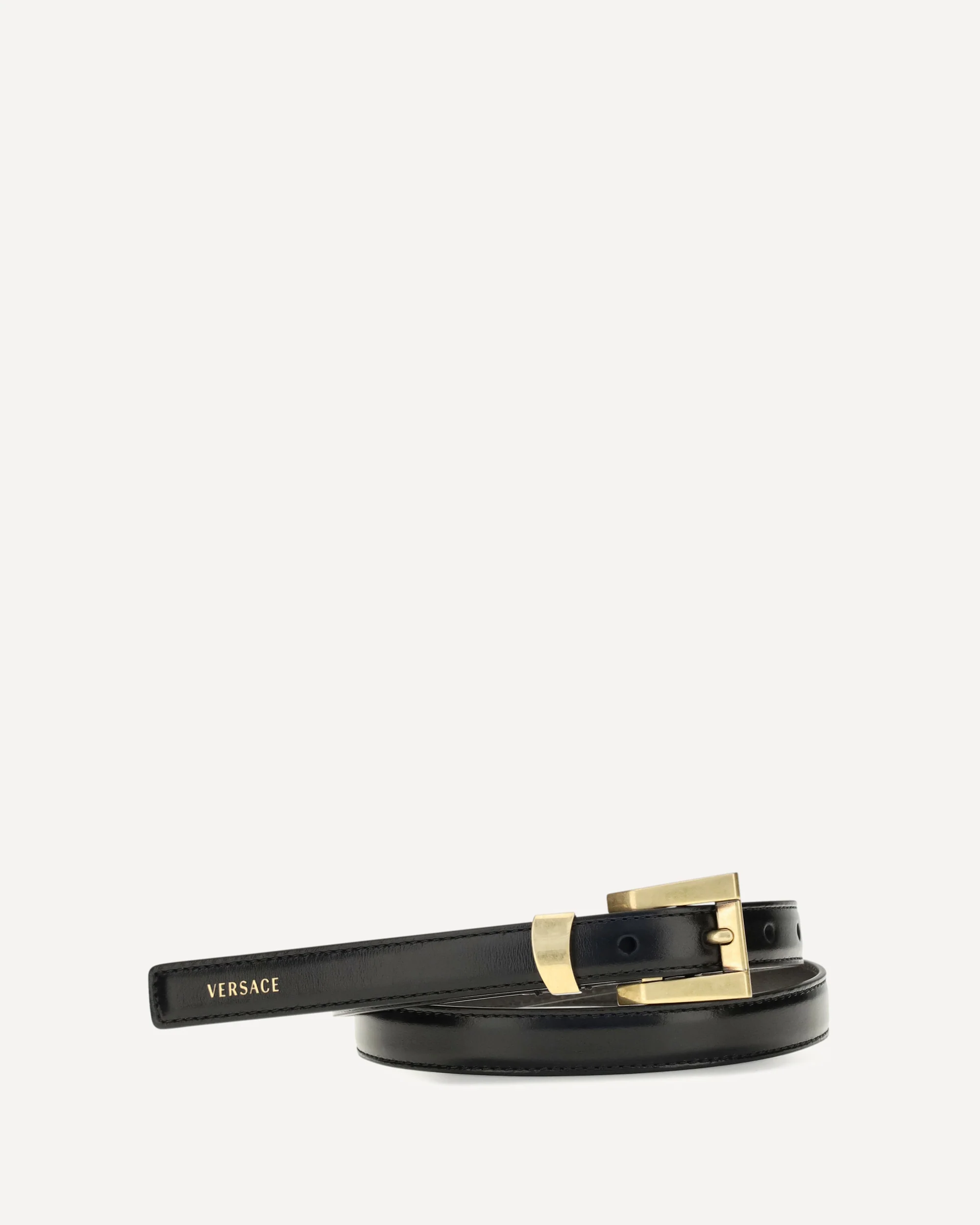 Glossy leather logo print Belt - BLACK | Cheap Luxury Handbags Store,