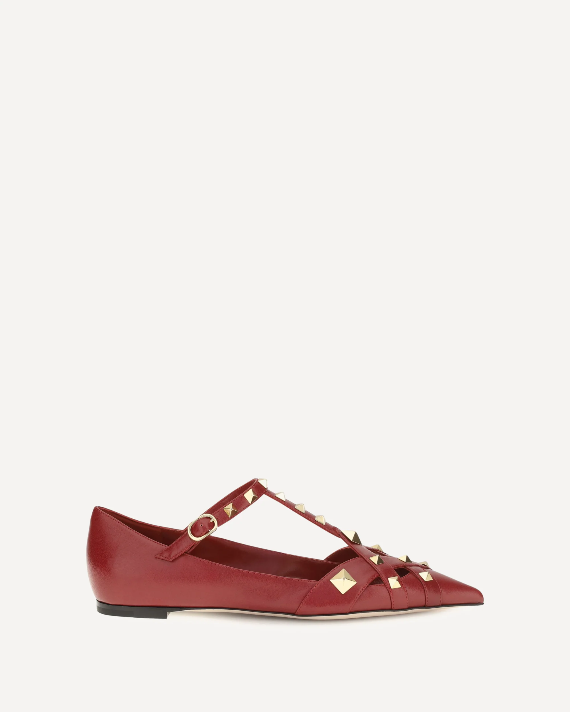 Studdy Ballerinas in kidskin - RED | Cheap Luxury Handbags Store,