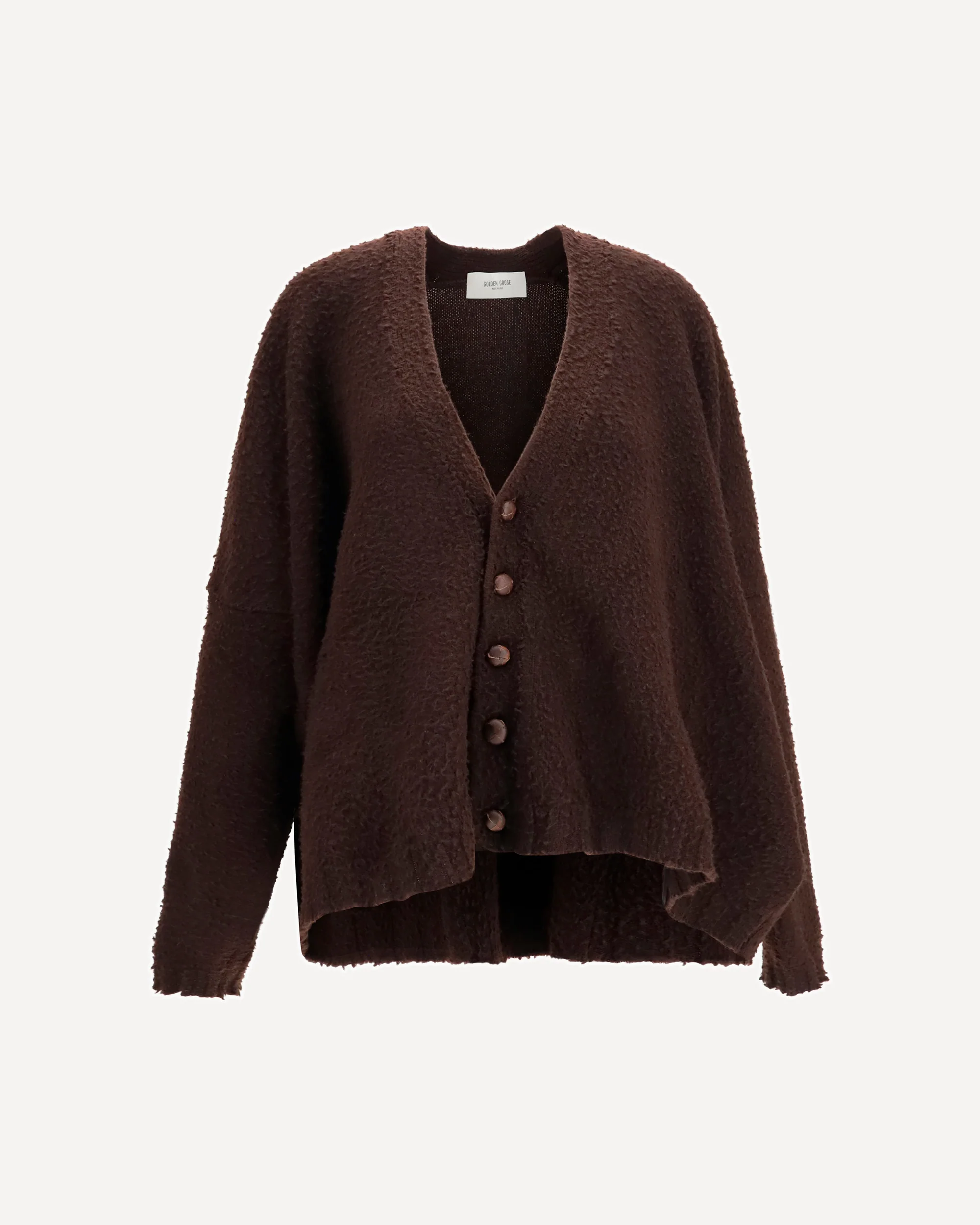 Casentino-effect wool Cardigan - BROWN | Cheap Luxury Handbags Store,