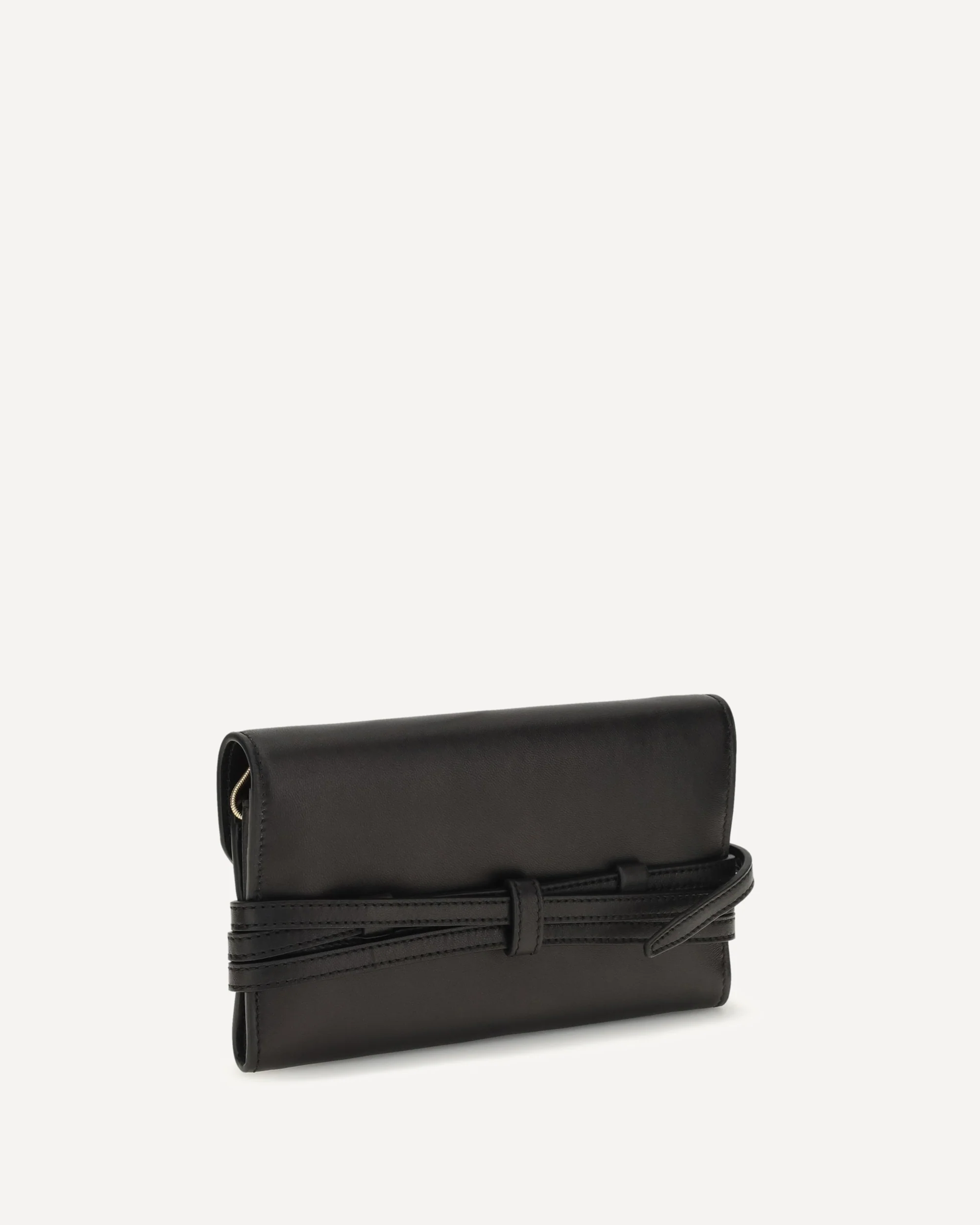 Leather Wallet with buckle detail - BLACK | Cheap Luxury Handbags Store,