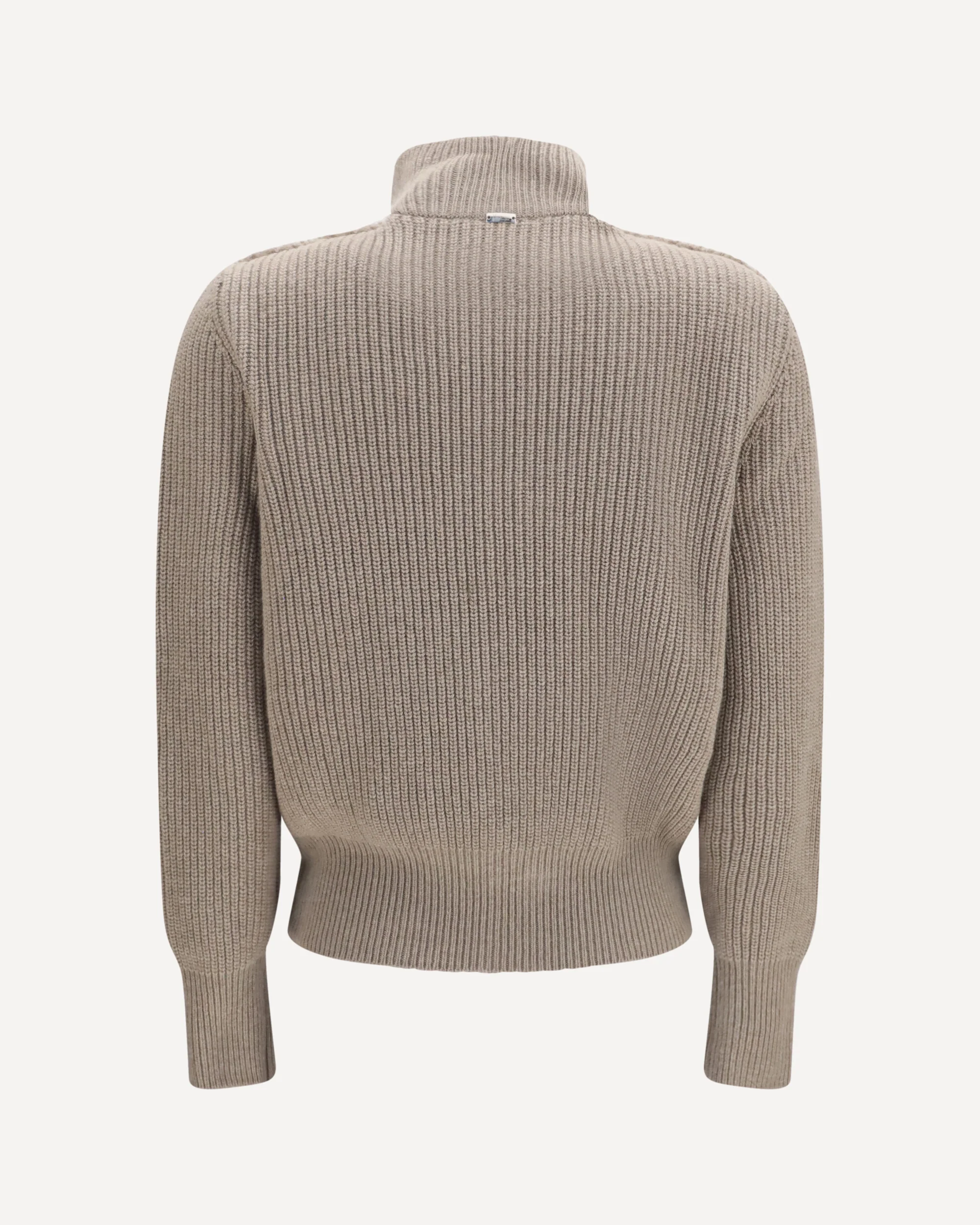 Resort ribbed pure wool Cardigan - BEIGE | Cheap Luxury Handbags Store,