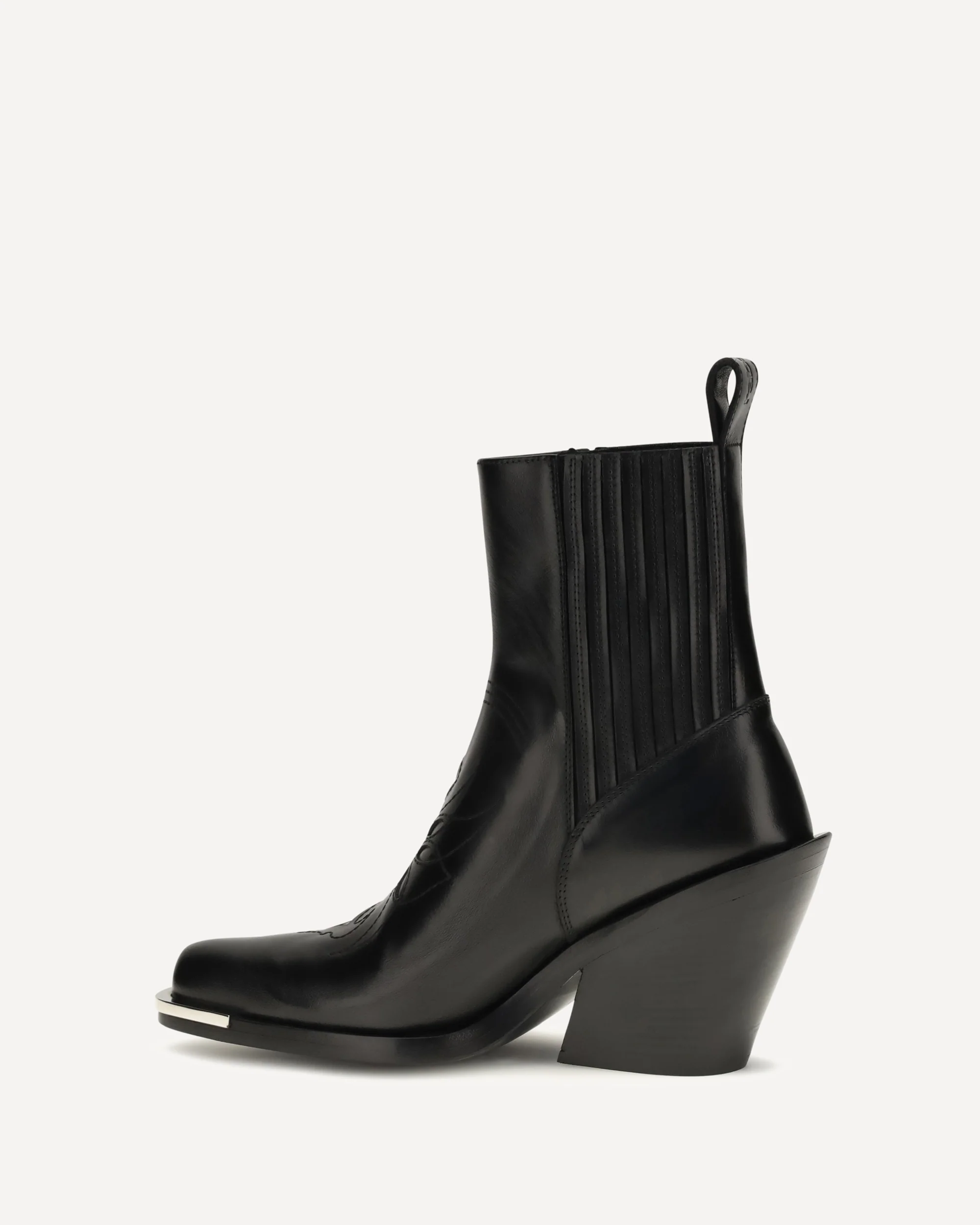 Leather cowboy Ankle Boots - BLACK | Cheap Luxury Handbags Store,