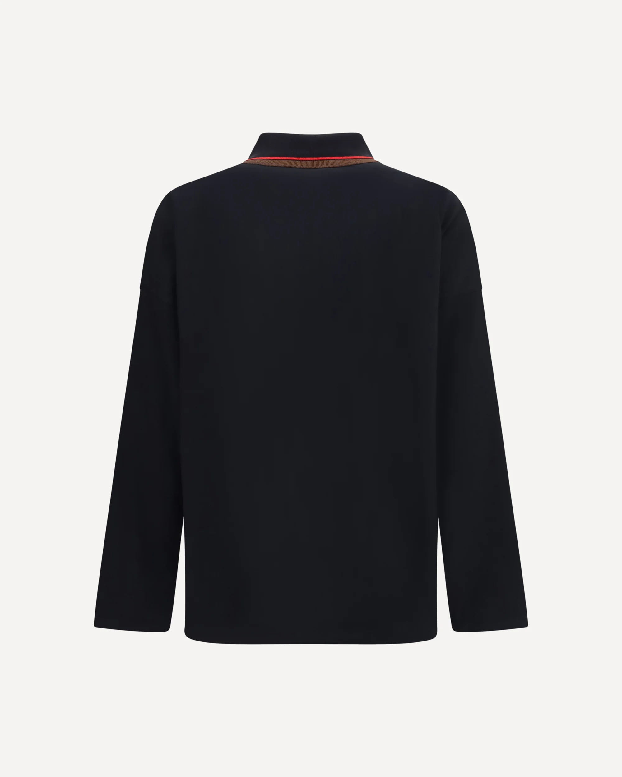 Oversized long-sleeve Polo - BLACK | Cheap Luxury Handbags Store,