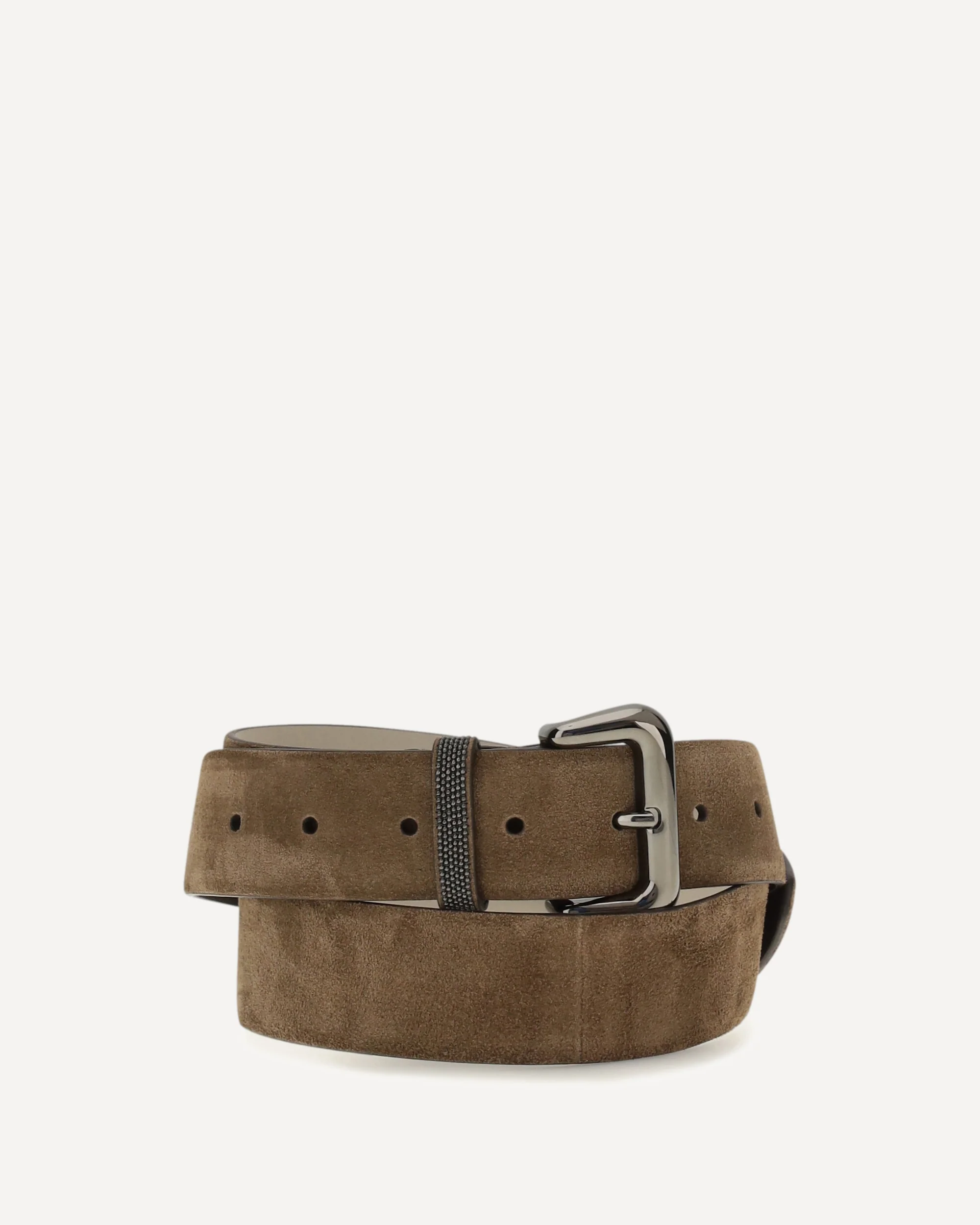 Suede Belt with jewelry detail - BROWN | Cheap Luxury Handbags Store,