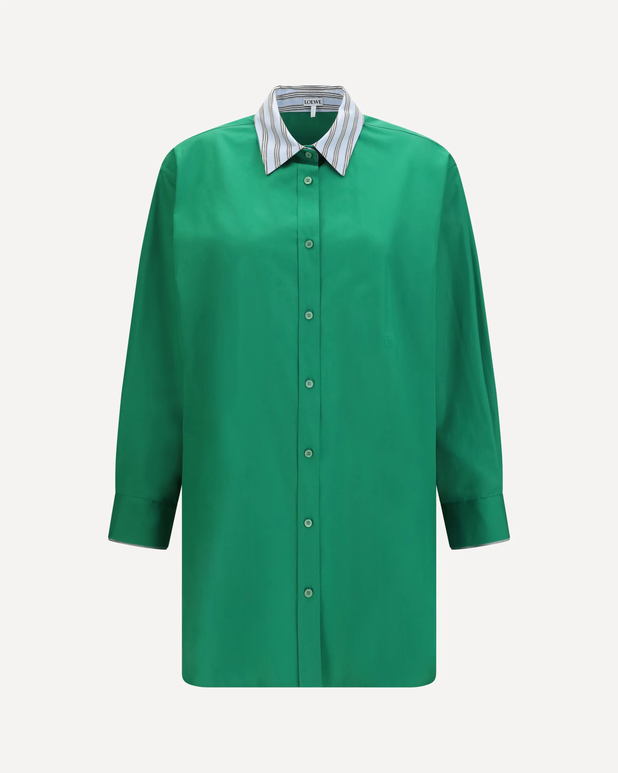 Cotton Chemisier Dress - GREEN | Cheap Luxury Handbags Store,