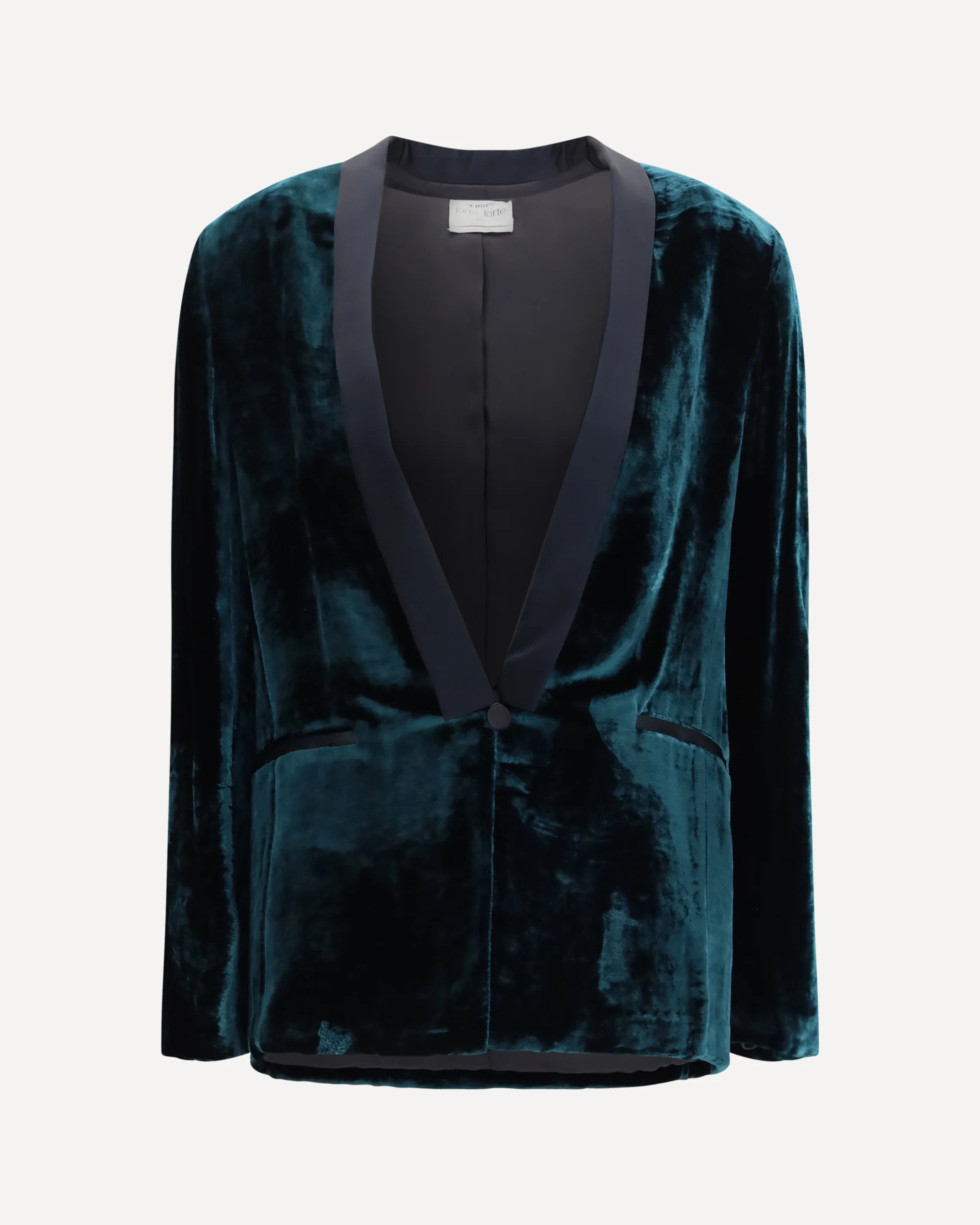 Moiré velvet tuxedo Jacket - GREEN | Cheap Luxury Handbags Store,