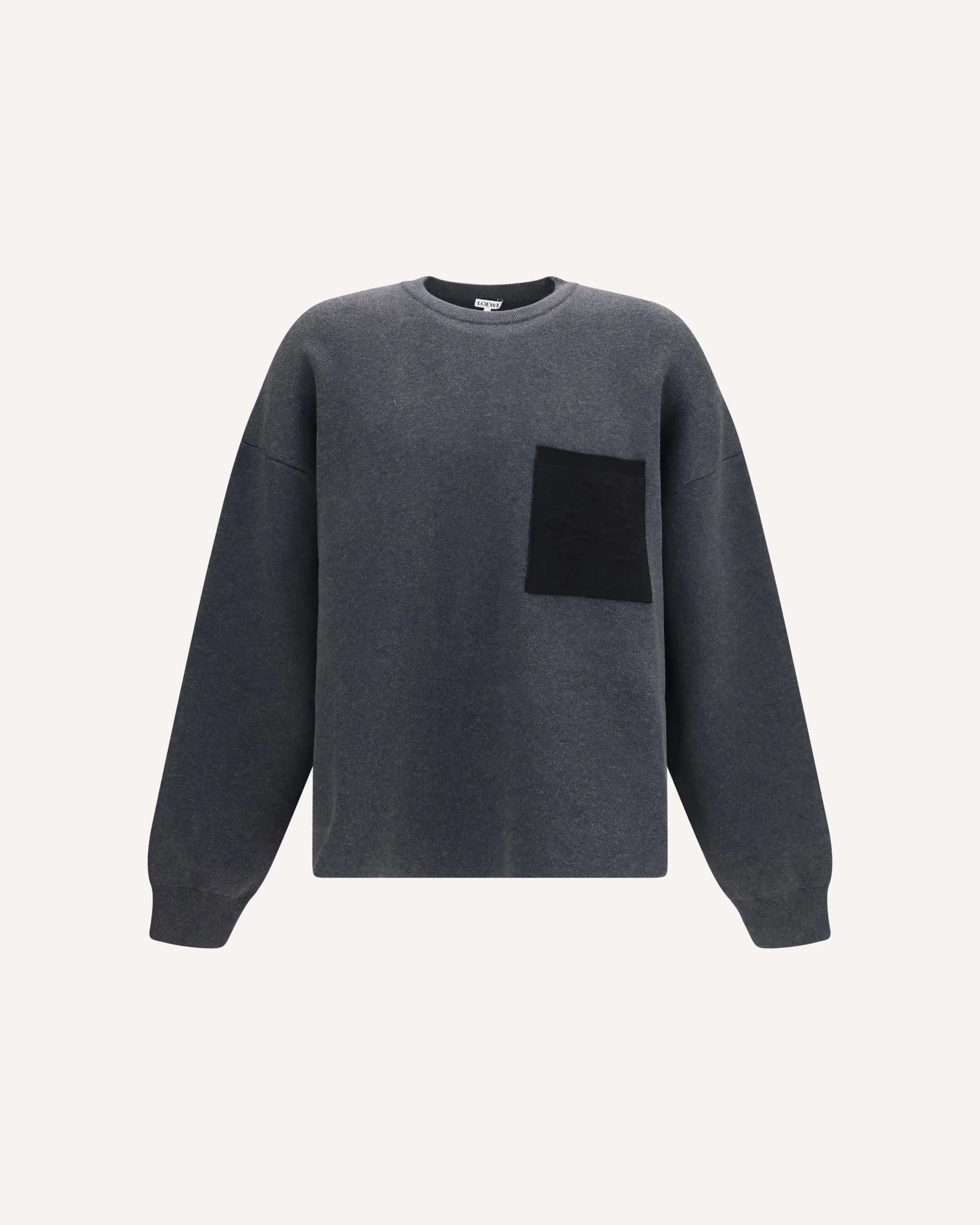 Anagram cotton-blend Sweatshirt with pocket - GREY | Cheap Luxury Handbags Store,