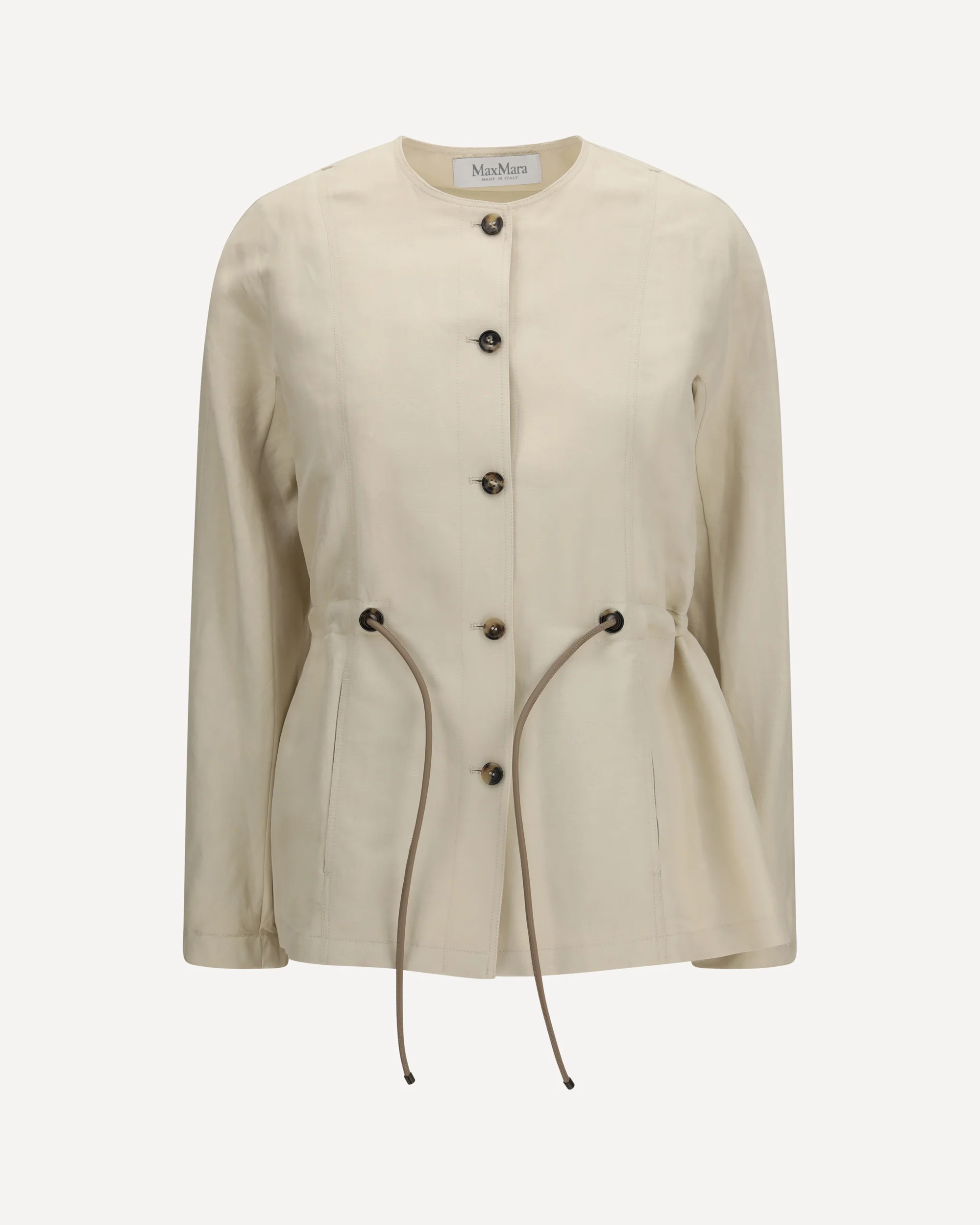 Carezza Jacket in linen and silk blend - BEIGE | Cheap Luxury Handbags Store,