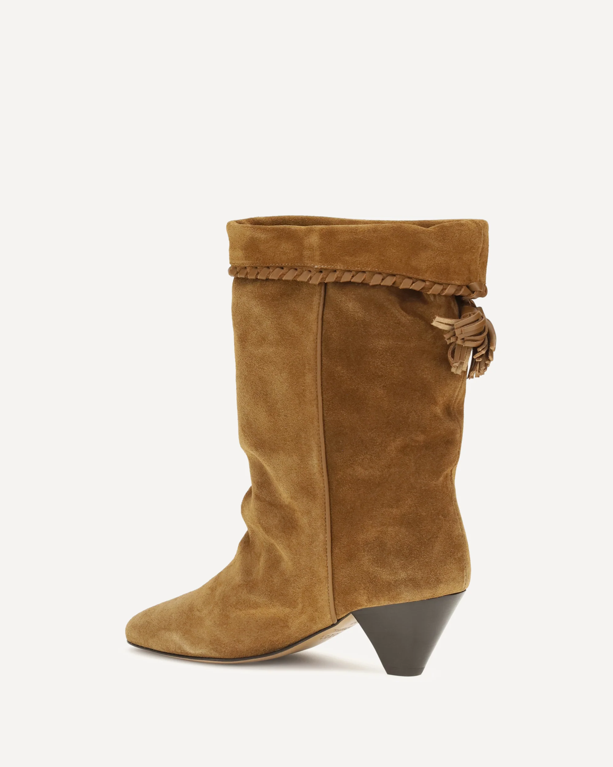 Draped suede Boots - BROWN | Cheap Luxury Handbags Store,