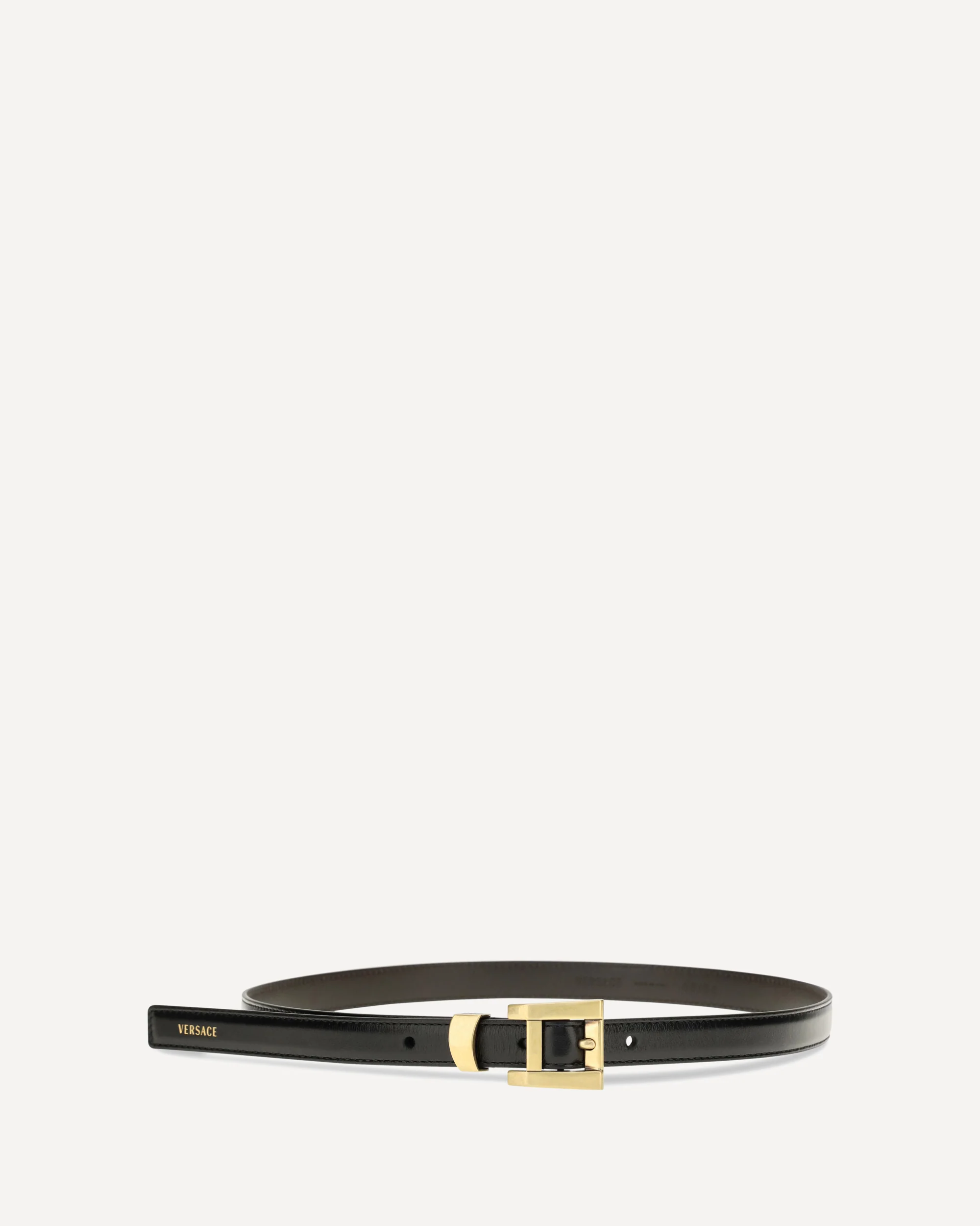 Glossy leather logo print Belt - BLACK | Cheap Luxury Handbags Store,