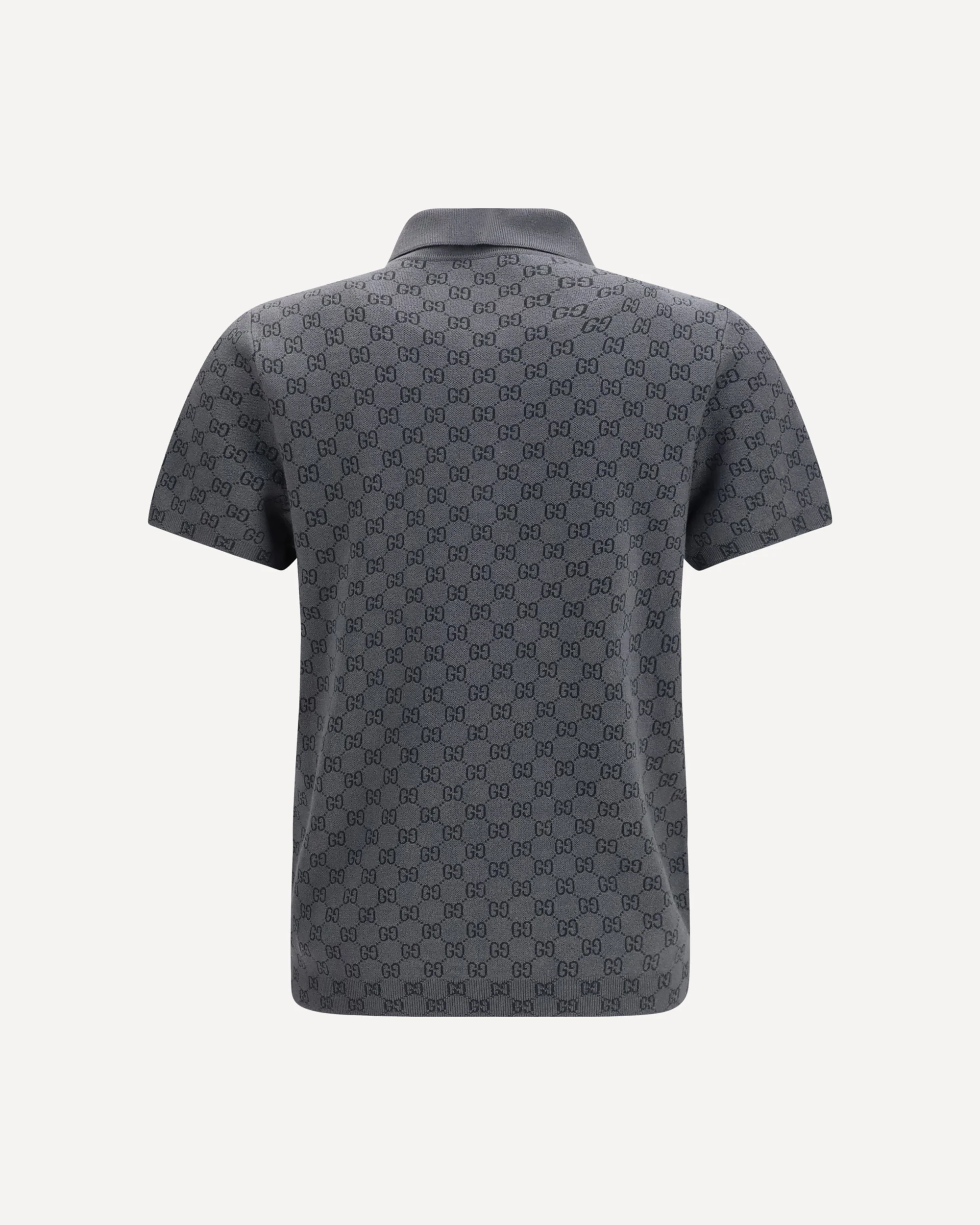 GG jacquard wool and silk Polo Shirt - GREY | Cheap Luxury Handbags Store,