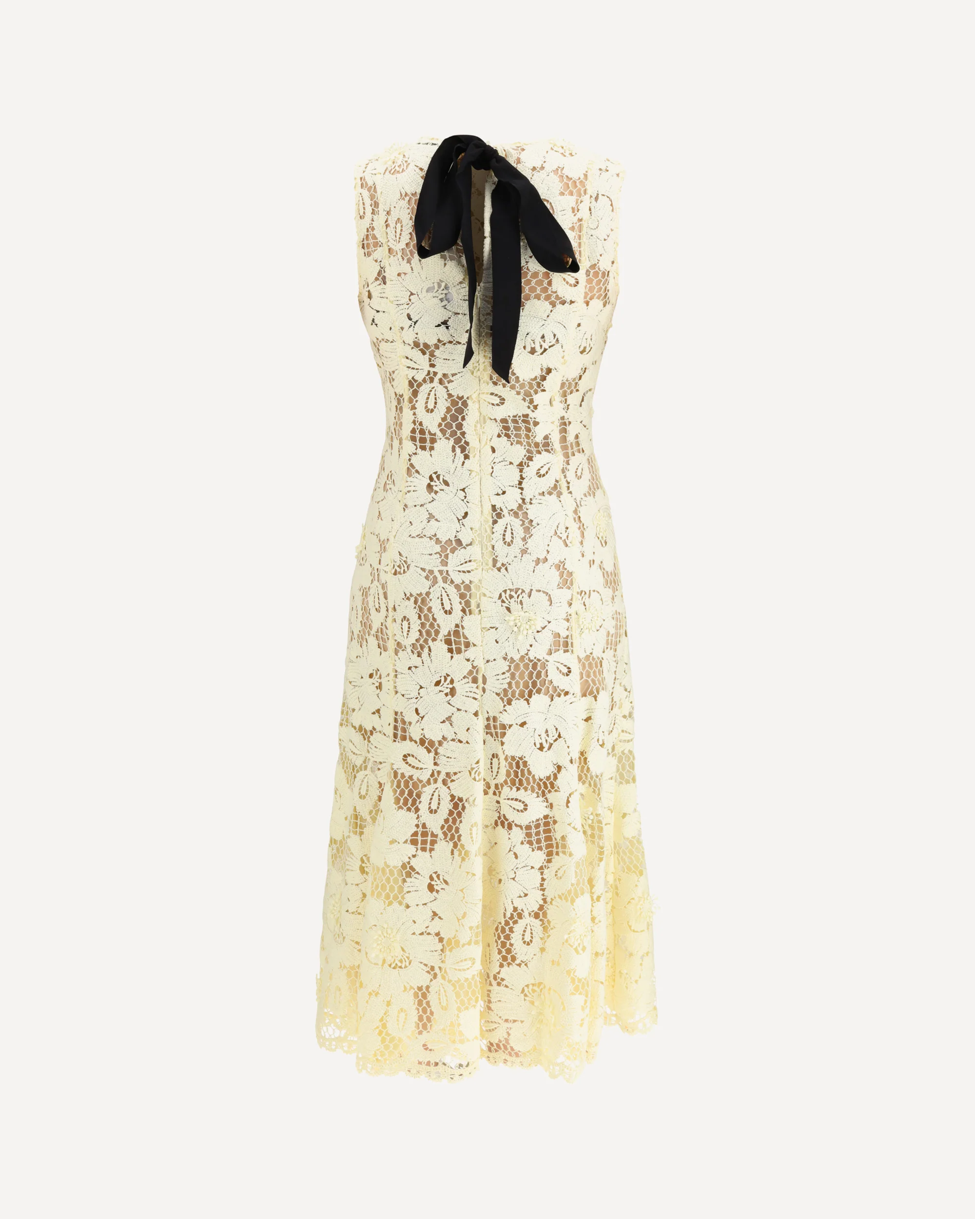 Crochet lace midi Dress - YELLOW | Cheap Luxury Handbags Store,