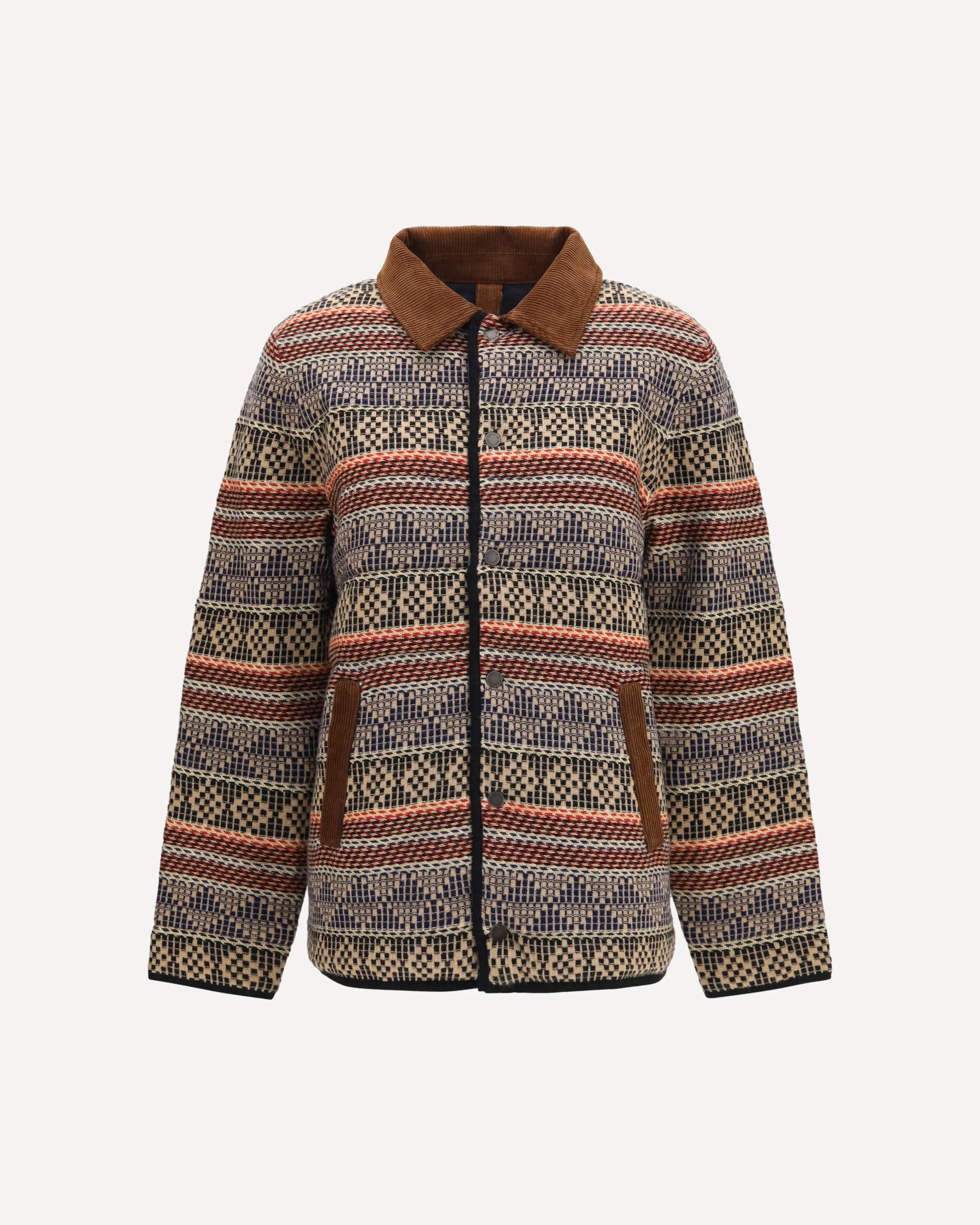Western Industry geometric Jacket - BROWN | Cheap Luxury Handbags Store,
