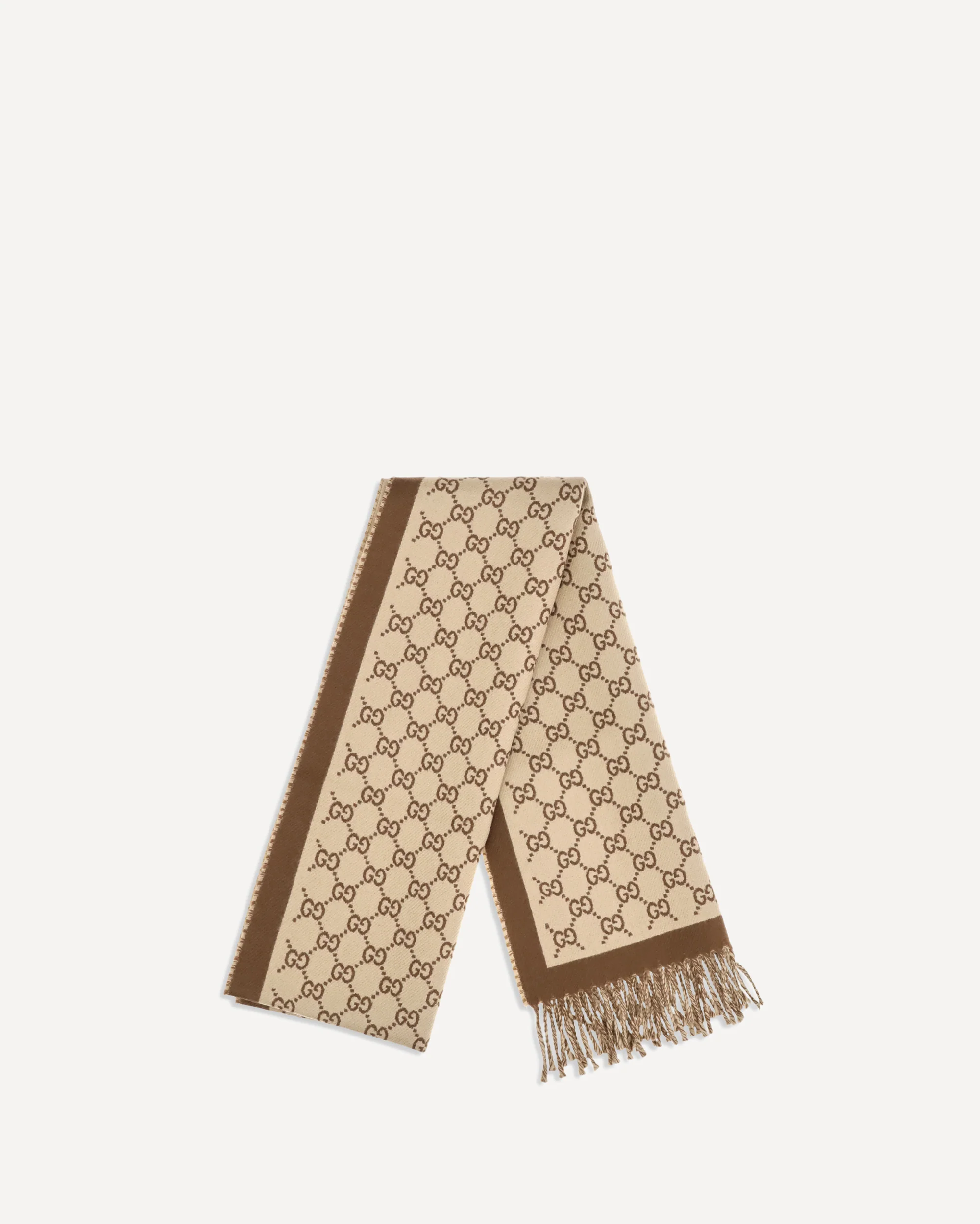 GG all-over wool Scarf - BEIGE | Cheap Luxury Handbags Store,
