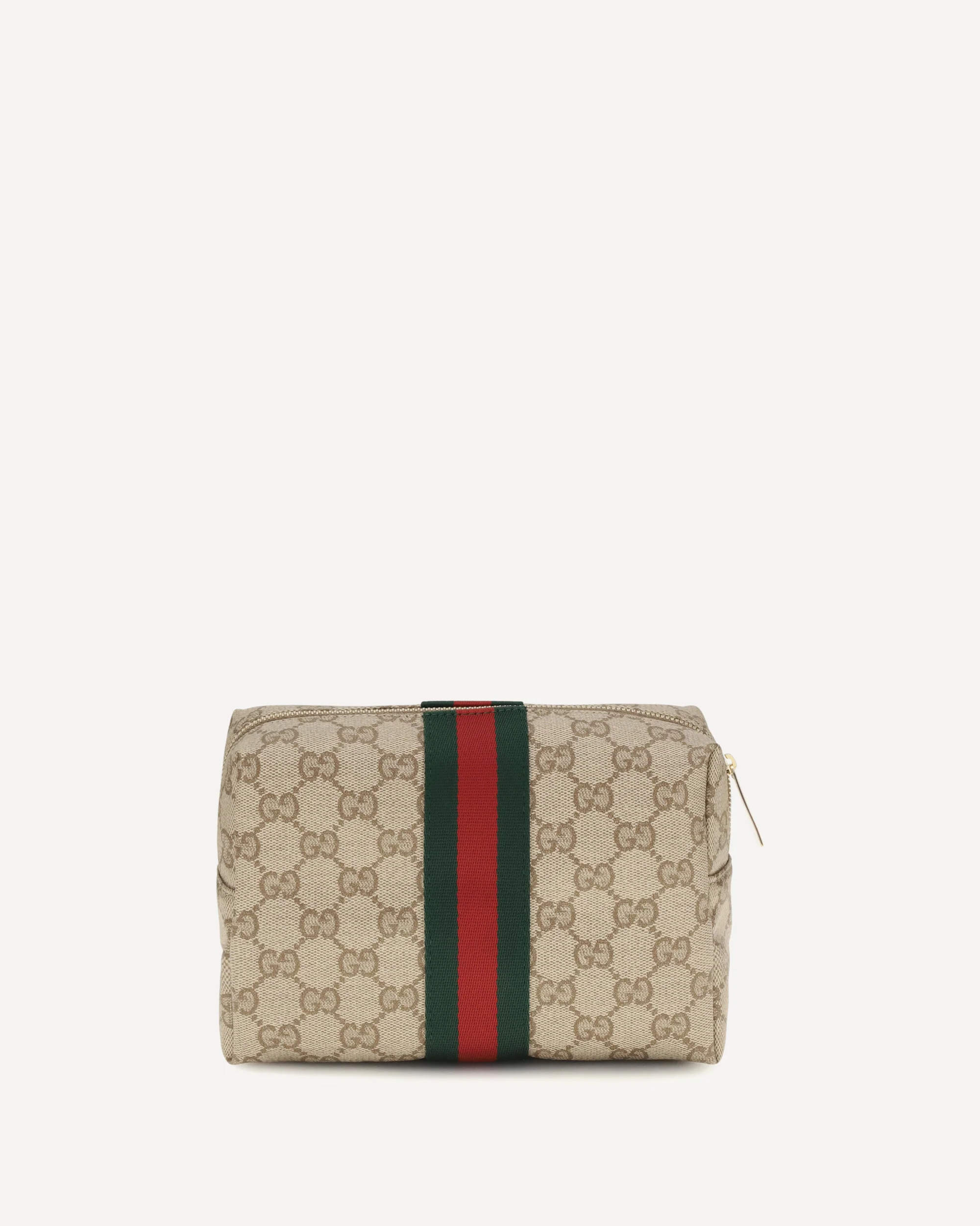 Medium Beauty Case with Web stripe - BEIGE | Cheap Luxury Handbags Store,