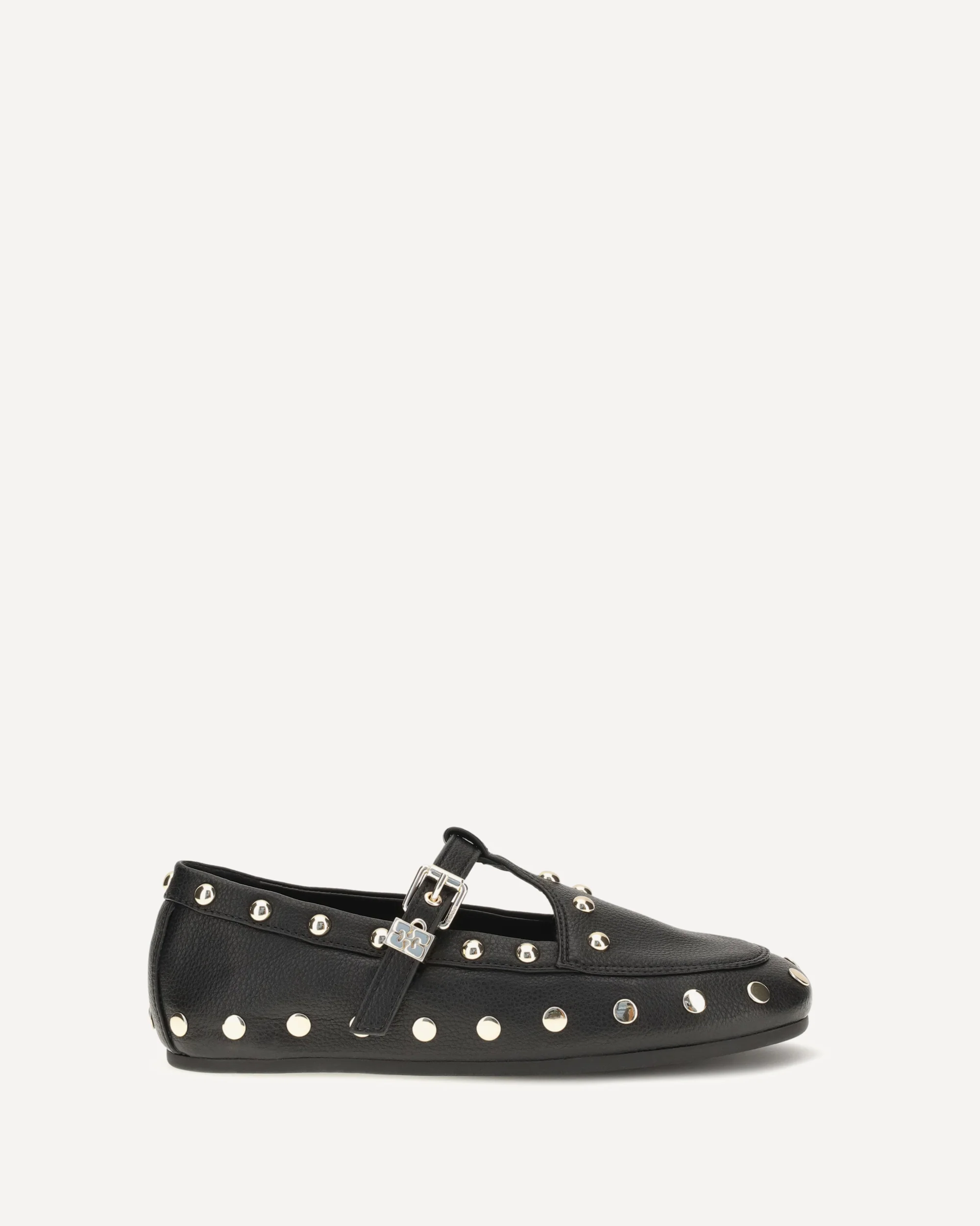 Mary Jenny studded Ballerinas in pebbled leather - BLACK | Cheap Luxury Handbags Store,