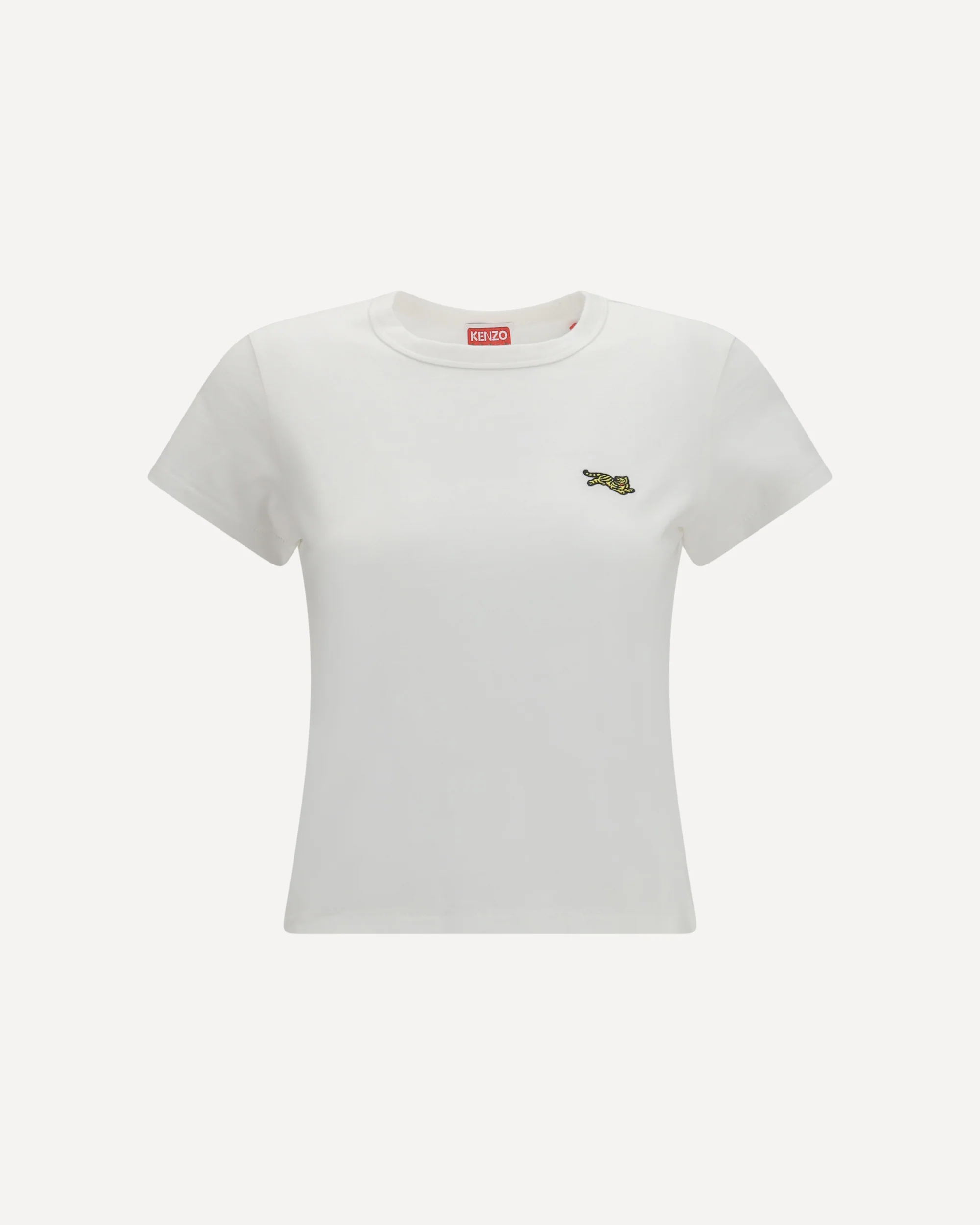 Jumping Tiger embroidered cotton T-shirt - WHITE | Cheap Luxury Handbags Store,