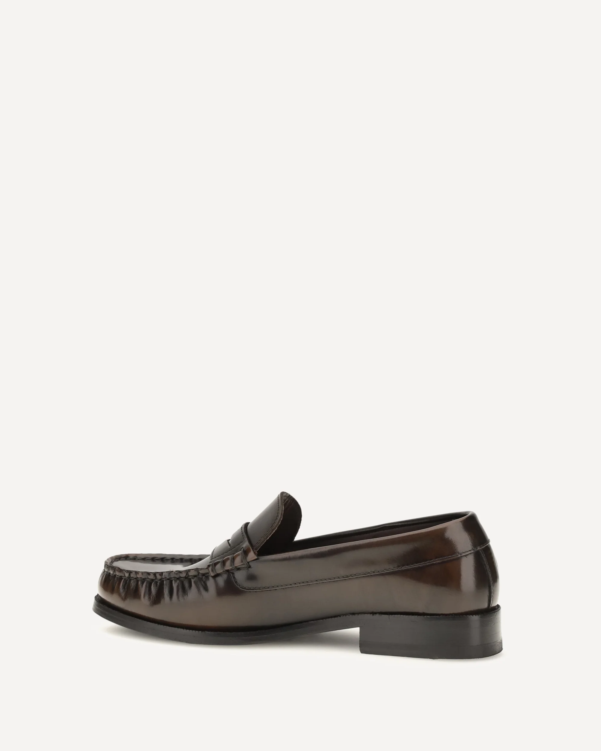 Rivet Vintage brushed leather Loafers - BROWN | Cheap Luxury Handbags Store,