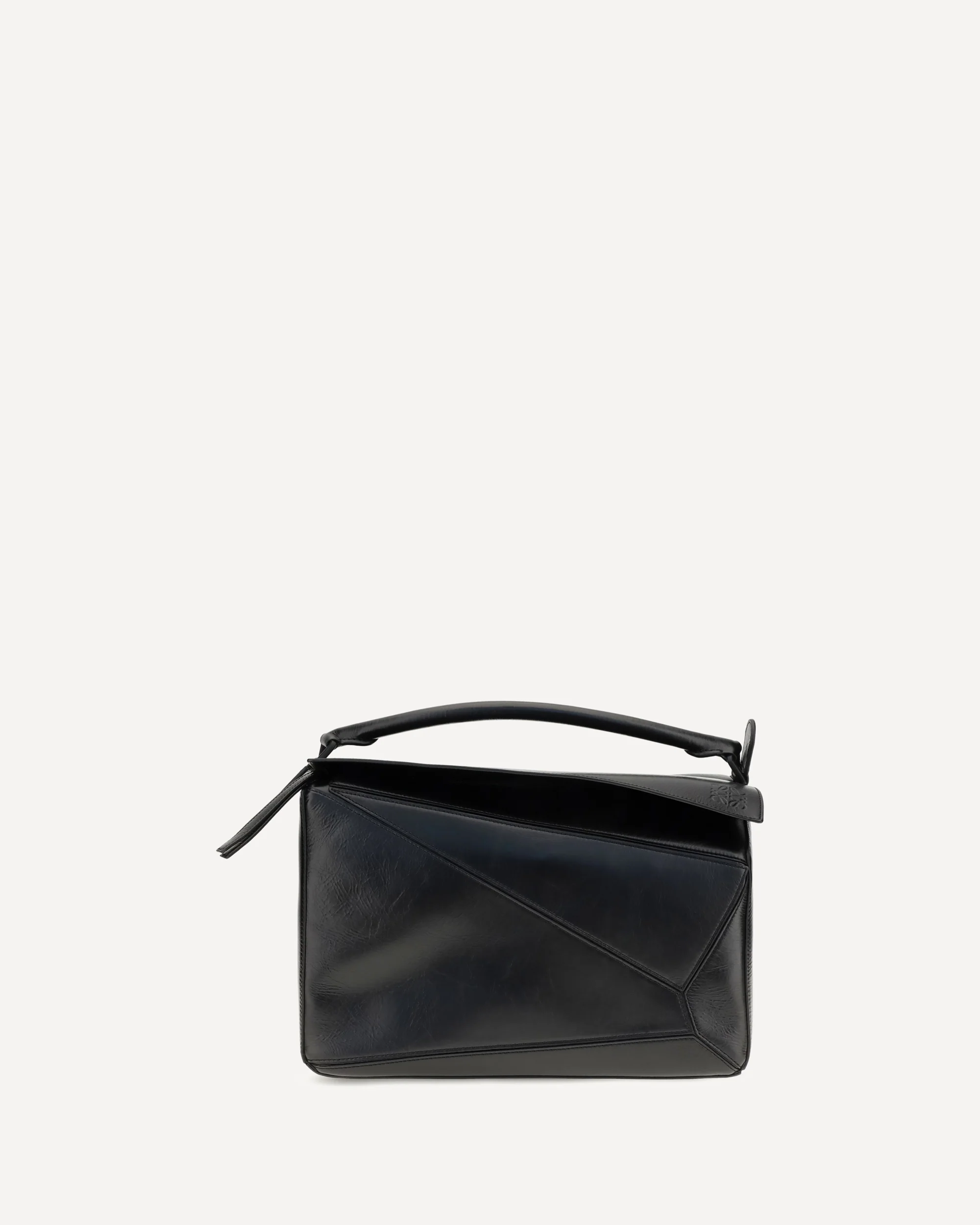 Large paper-effect calfskin Puzzle Handbag - BLACK | Cheap Luxury Handbags Store,