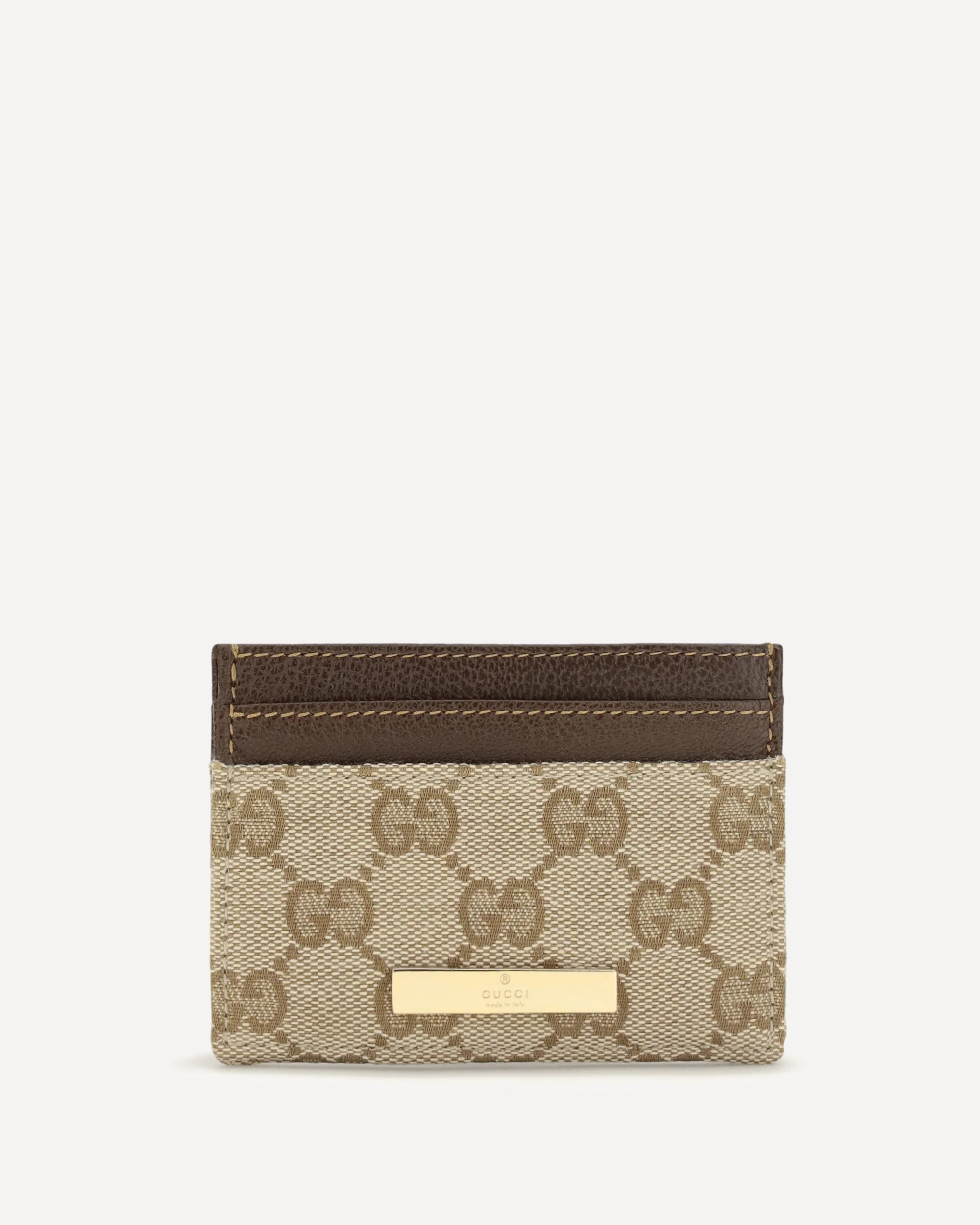 GG Monogram Card Holder with logo plaque - BEIGE | Cheap Luxury Handbags Store,