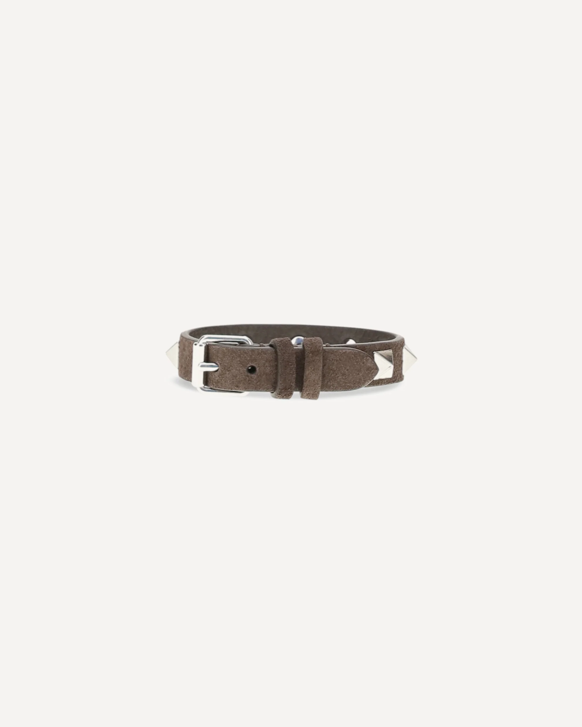 Rockstud leather Bracelet - BROWN | Cheap Luxury Handbags Store,