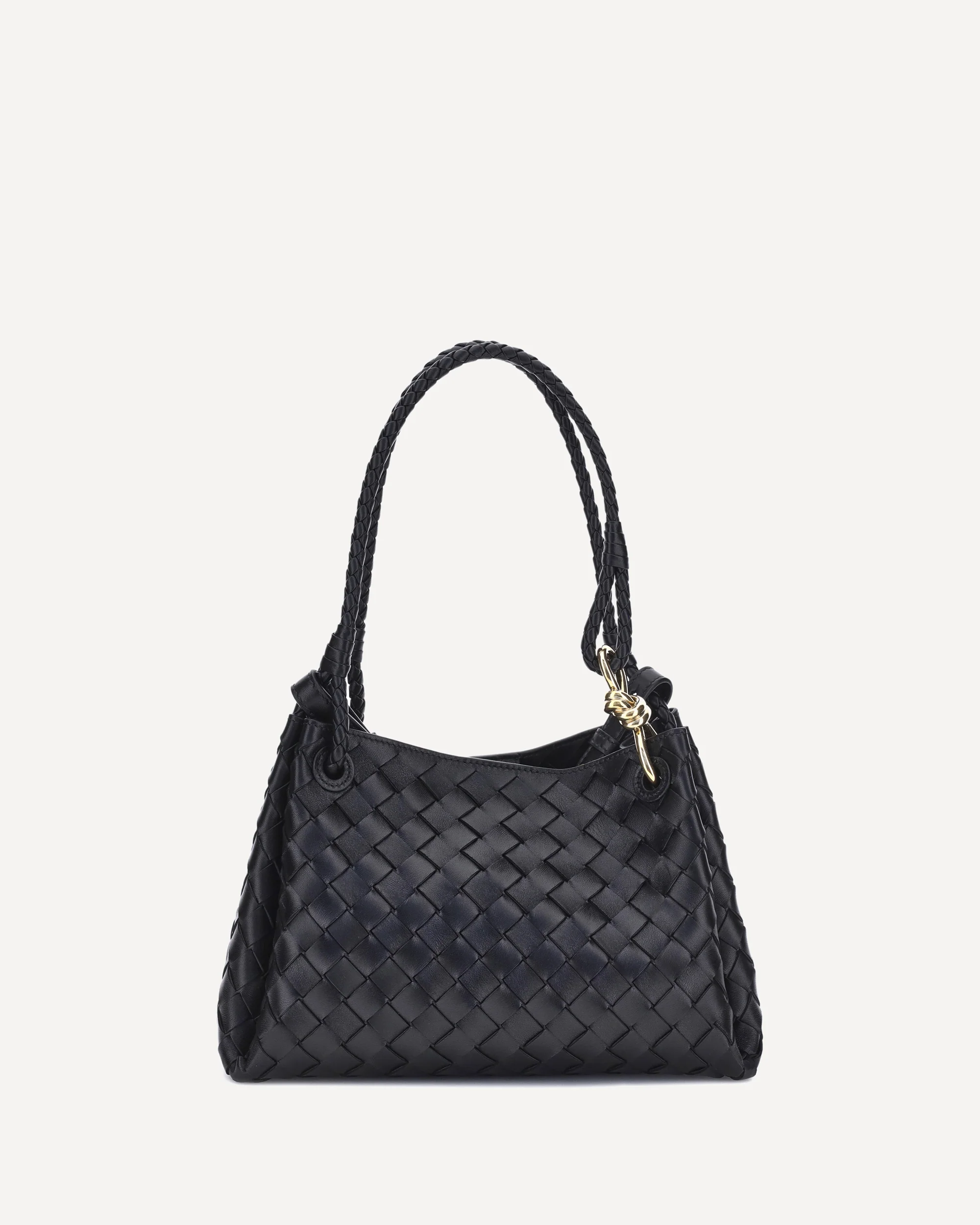 Intrecciato Shoulder Bag - BLACK | Cheap Luxury Handbags Store,