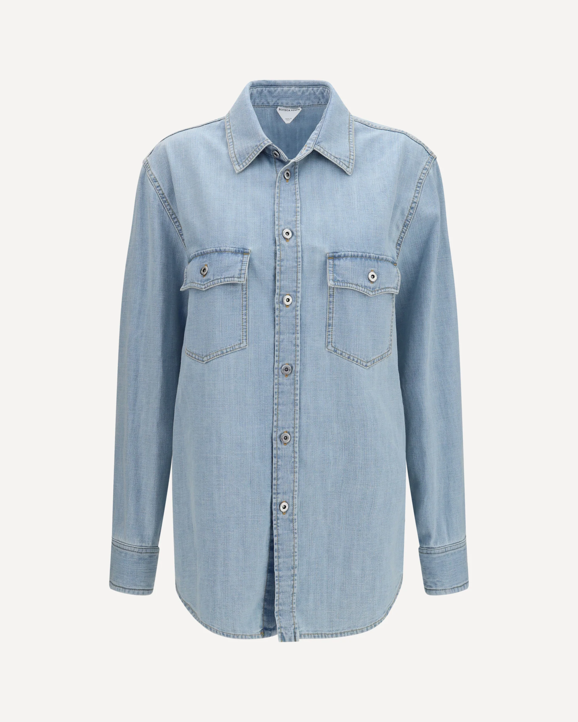 Sky Bleached oversize denim Shirt - LIGHT BLUE | Cheap Luxury Handbags Store,