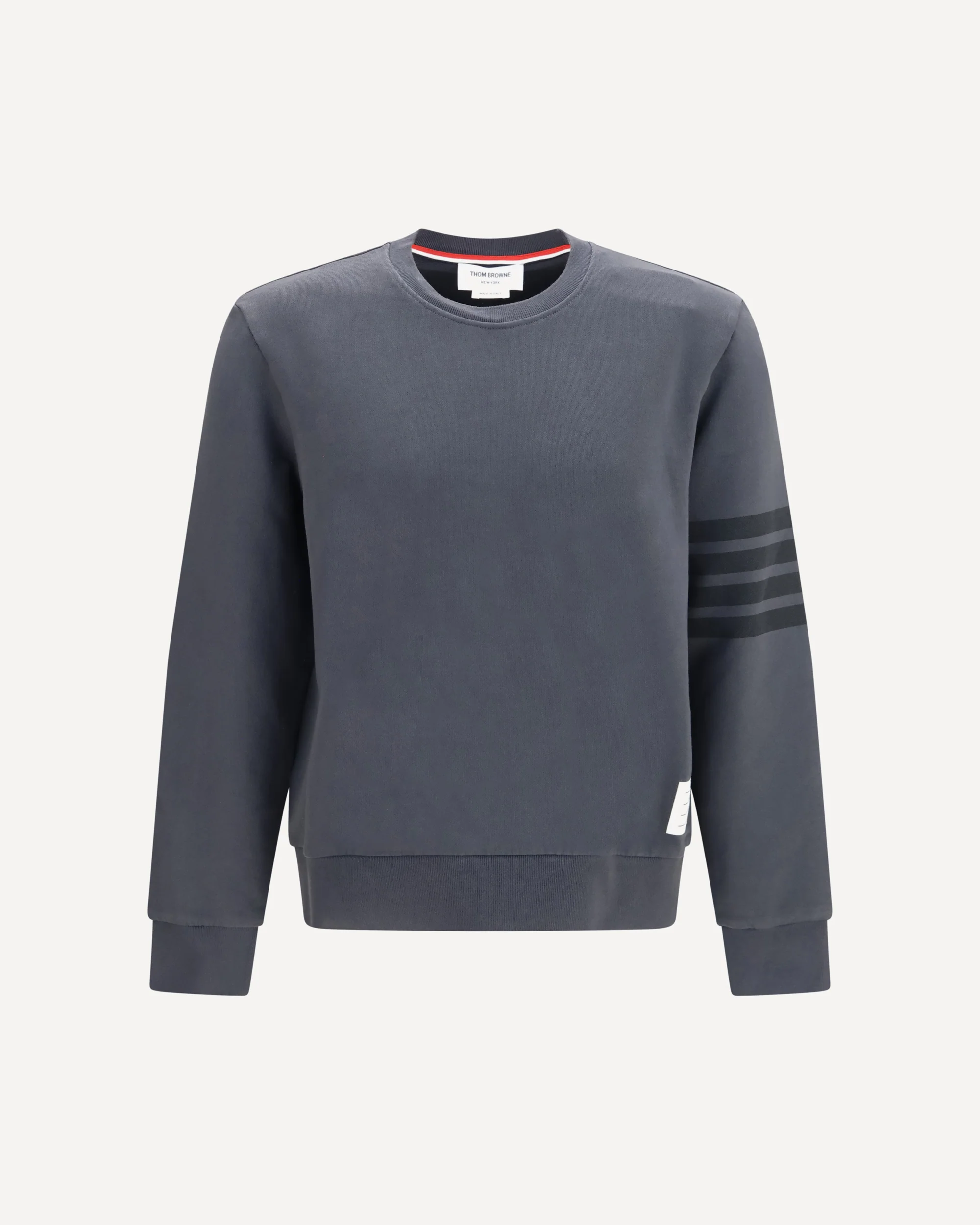 4-Bar cotton crewneck Sweatshirt - GREY | Cheap Luxury Handbags Store,