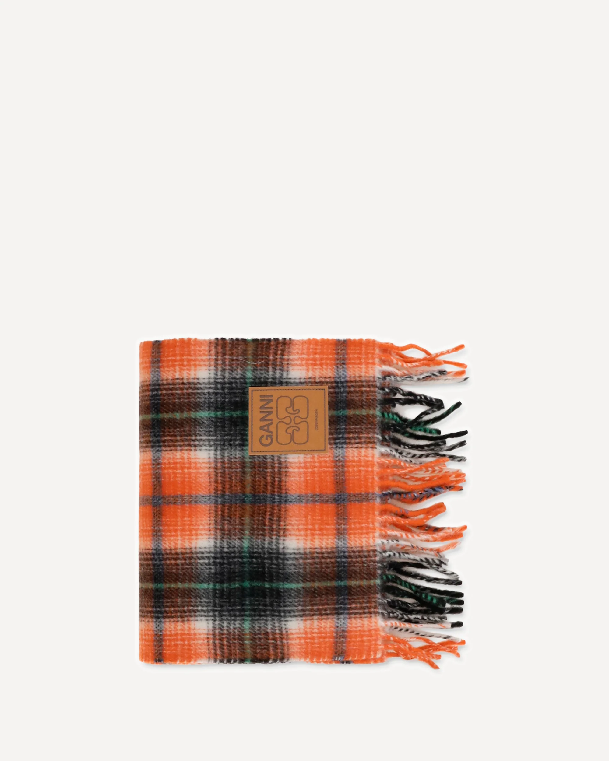 Checked wool Scarf - ORANGE | Cheap Luxury Handbags Store,