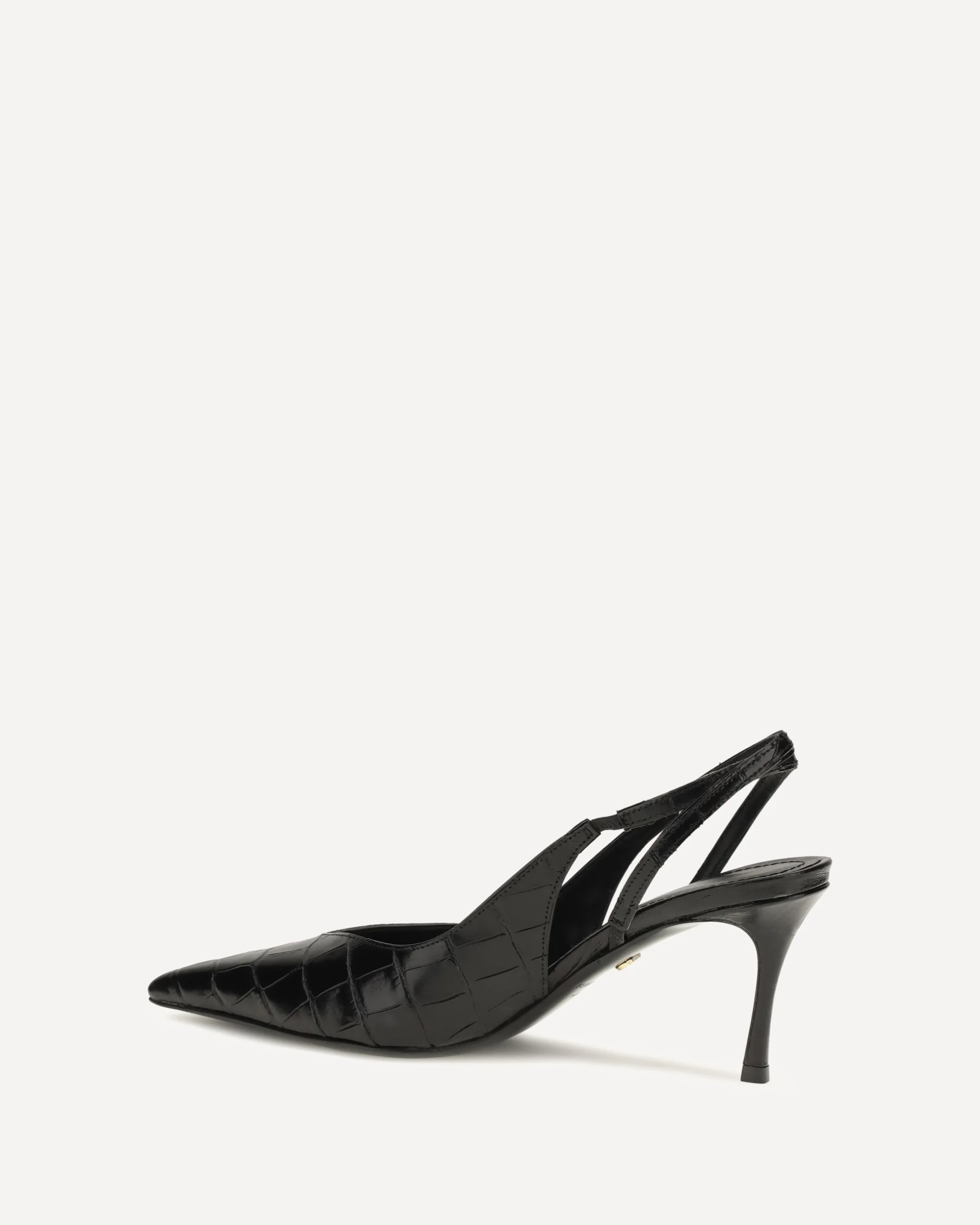 Crocodile-effect leather Slingback Pumps - BLACK | Cheap Luxury Handbags Store,