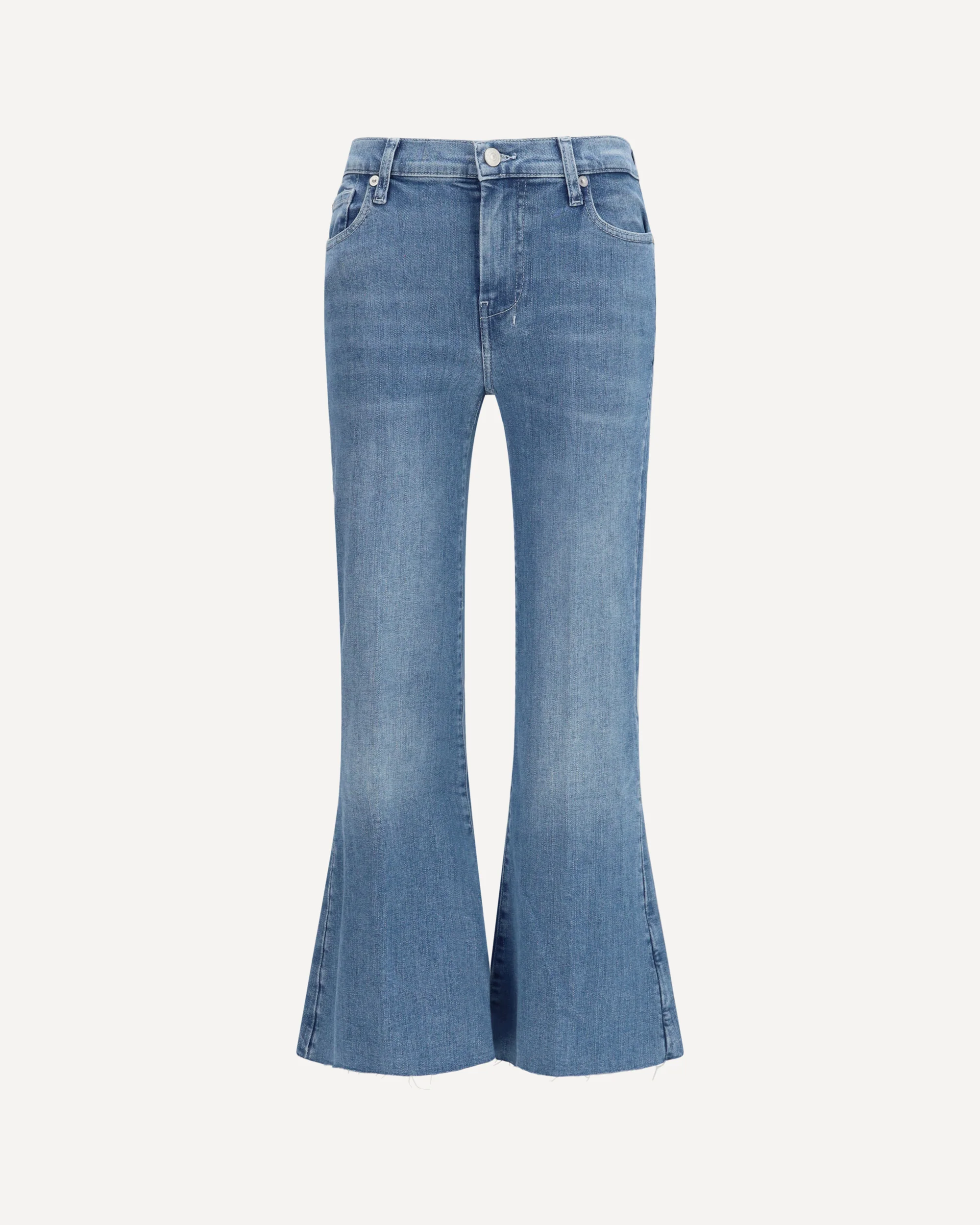 Cropped flared Jeans with raw hem - LIGHT BLUE | Cheap Luxury Handbags Store,