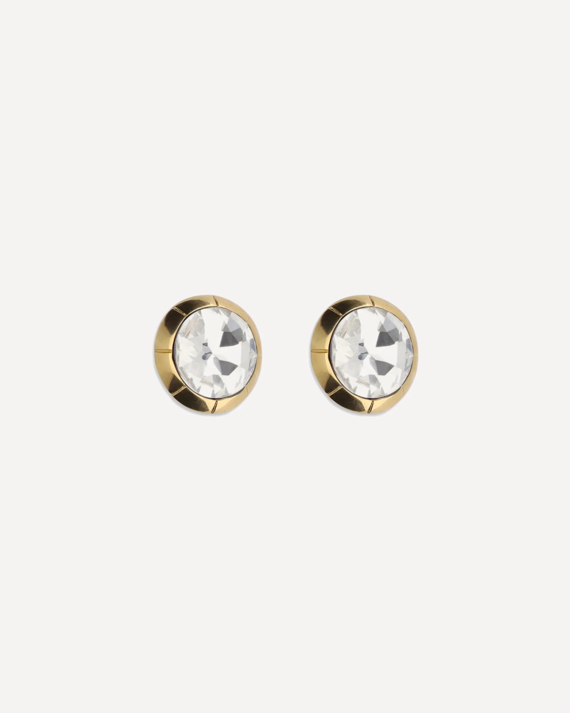Round crystal clip-on Earrings - GOLD | Cheap Luxury Handbags Store,