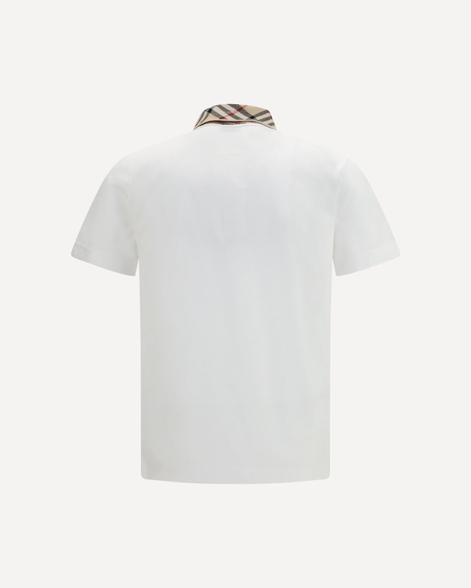 Cotton Check collar Polo - WHITE | Cheap Luxury Handbags Store,